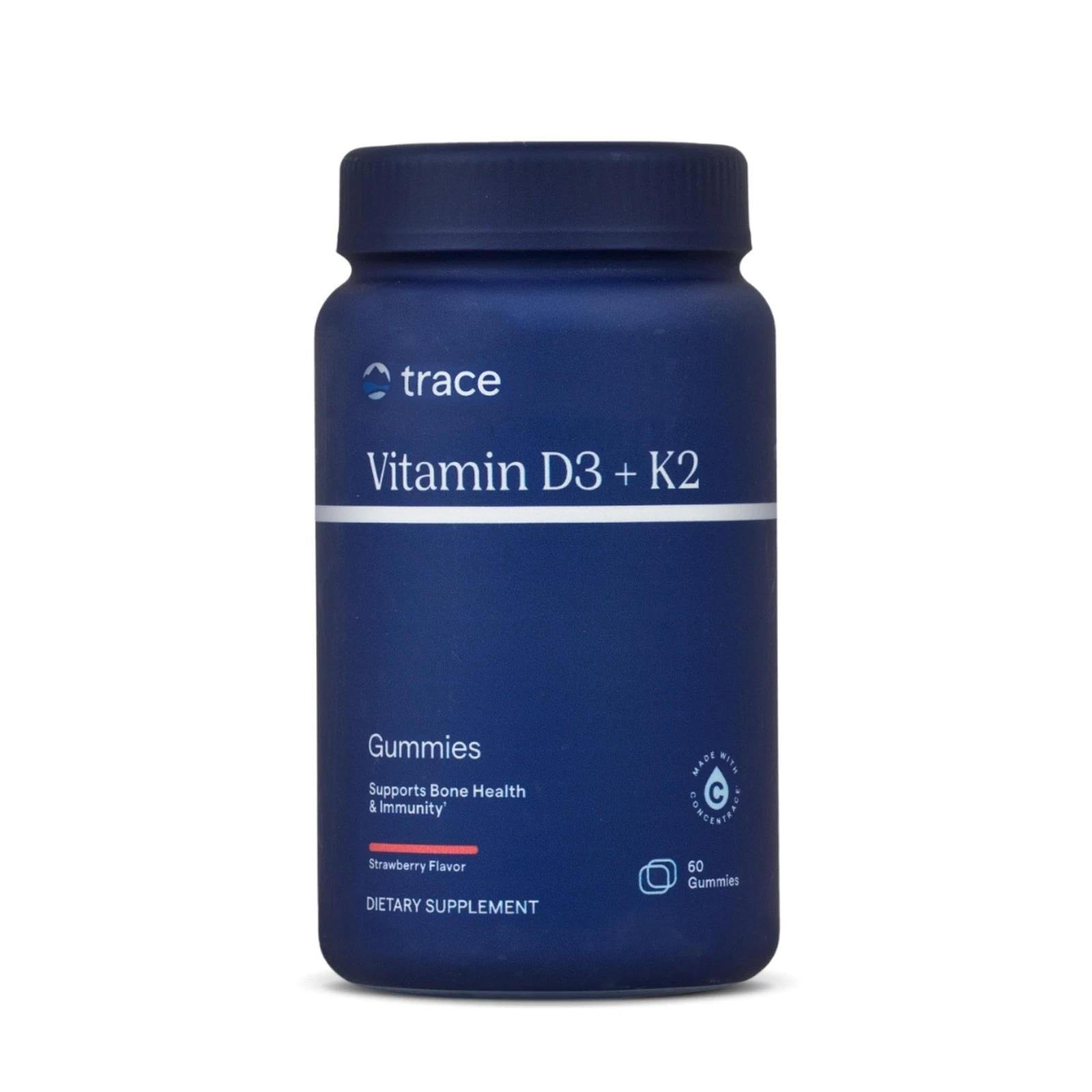 Trace Minerals | Vitamin D3 + K2 Gummies | 5,000 IU D3 + 50 mcg K2 | Vegan, Suga
