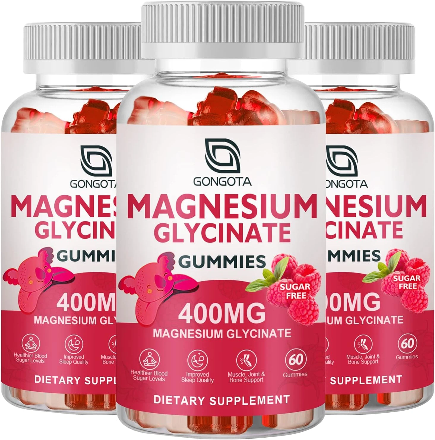 Magnesium Glycinate Gummies 400 Mg with 100 Mg Composite Magnesium - Chelated...