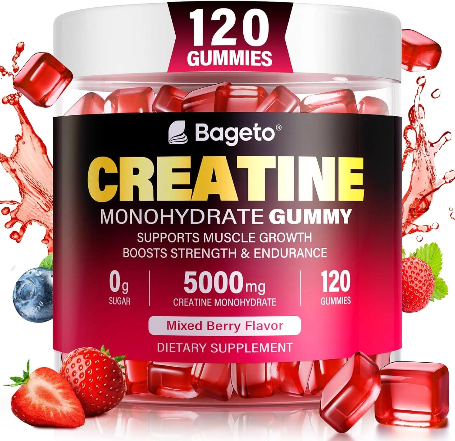 Creatine Monohydrate Gummies 5000mg for Men & Women, 120 Count for...