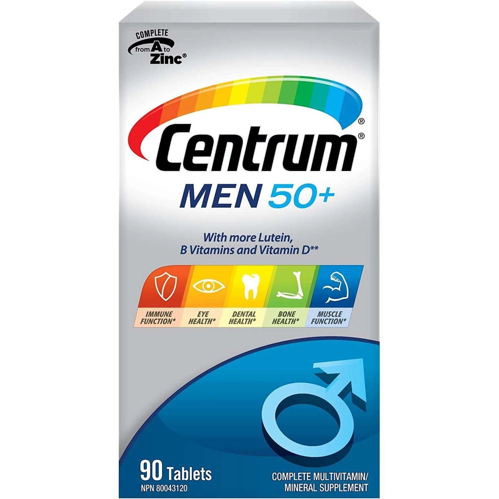 Centrum Men 50+ Multivitamin and Multimineral Supplement Tablets 90 pcs NEW