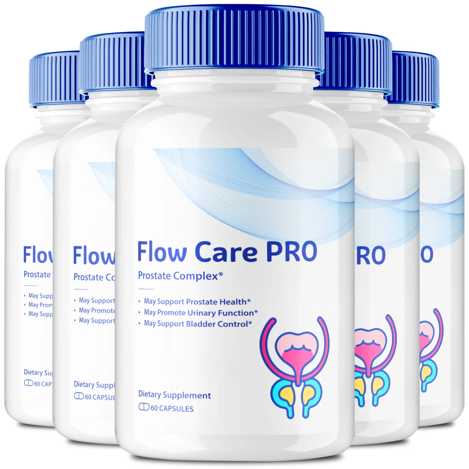 (5 Pack) Flow Care PRO Prostate Health Pills, FlowCare Supplements Men Capsules