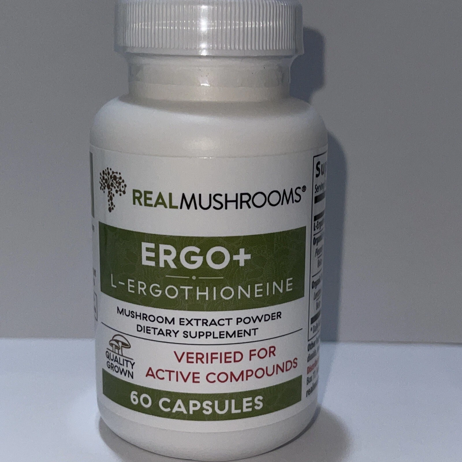 Real Mushrooms Organic Ergo+ Ergothioneine Antioxidant Pure Vega