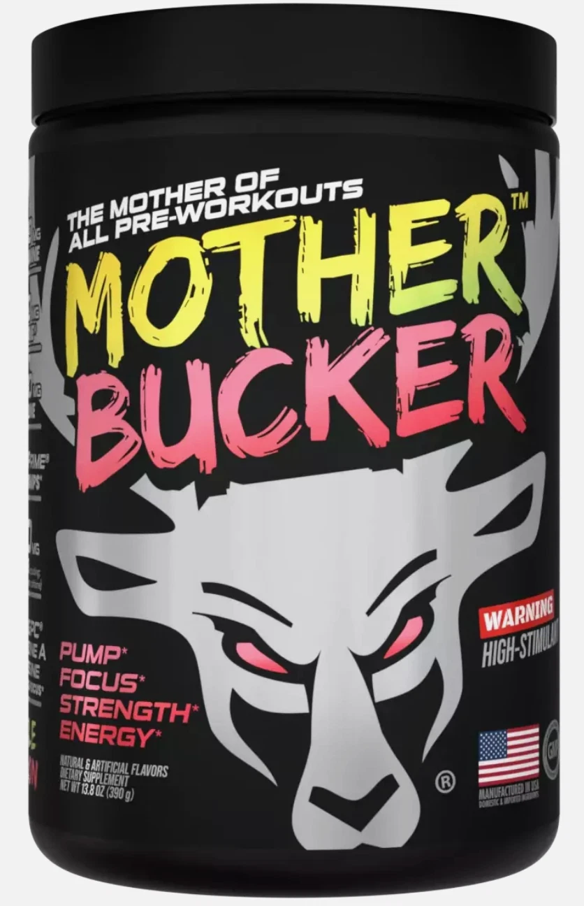 BUCKED UP MOTHER BUCKER PRE-WORKOUT Pump Focus Strength Energy Muscle Melon