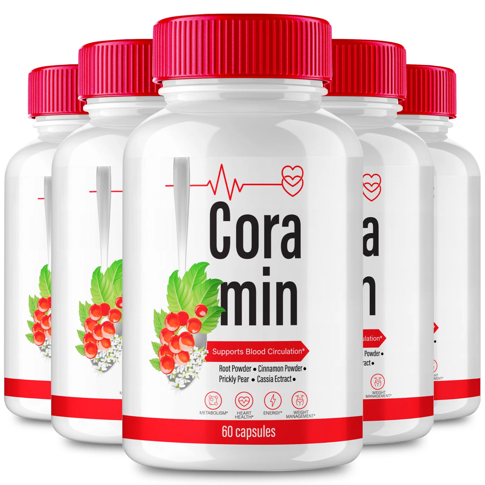 (5 Pack) Coramin Blood Support Pills for Healthy Blood Levels & Circulation