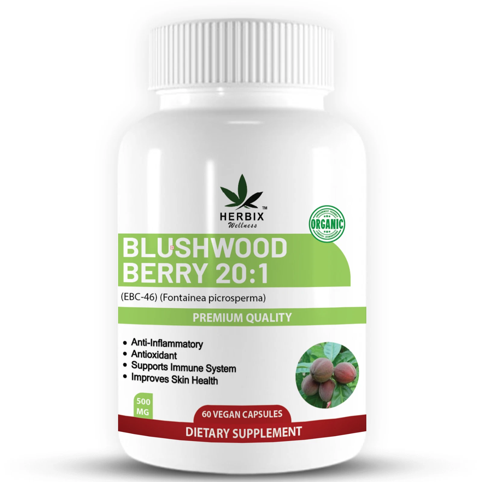 4 Pack Blushwood Berry 20:1 Extract Capsules EBC-46 | 240 Capsules | Free Shipp