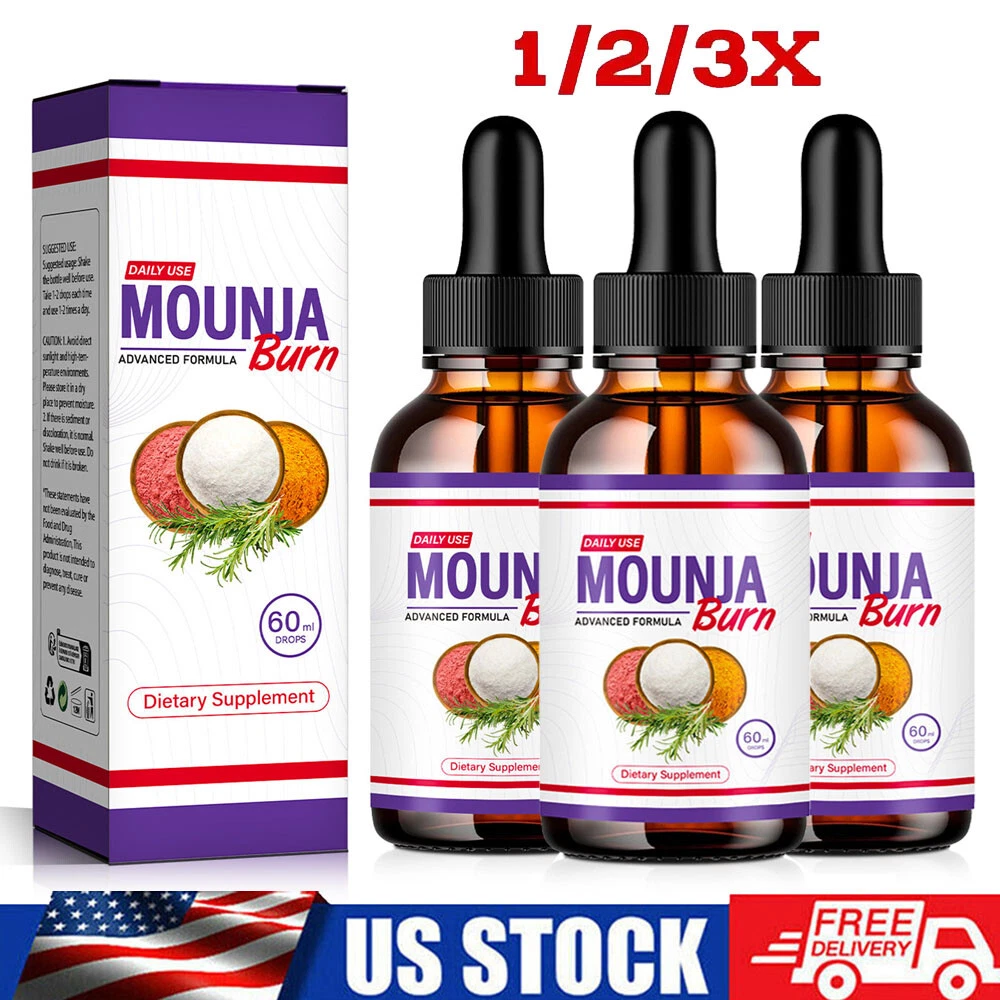 1/3X Mounja Burn Dietary Supplement Drops, Weight Loss Drops, Fat Burning Liquid