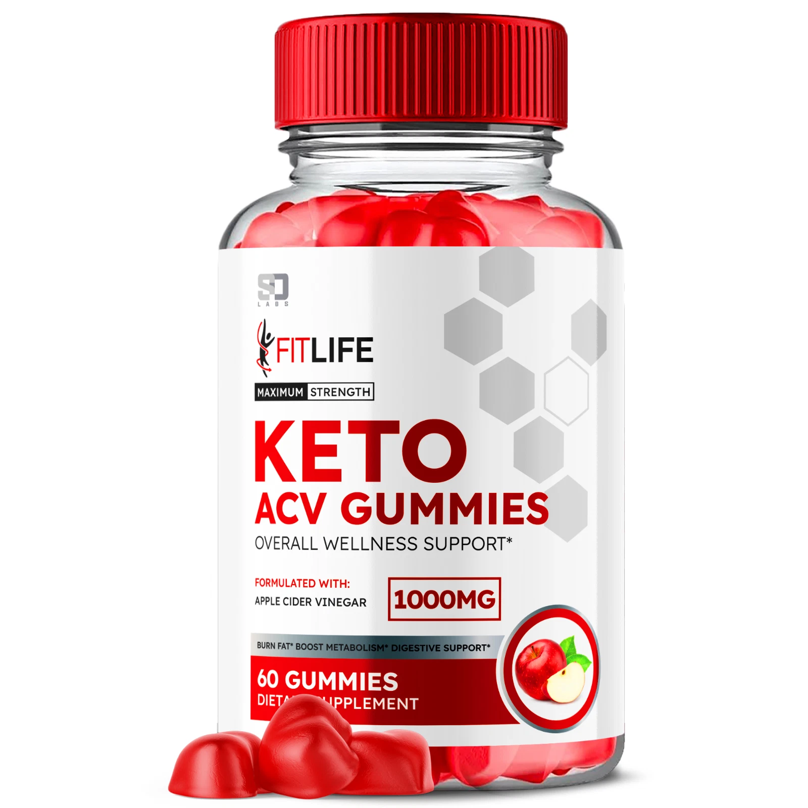 Fitlife Keto Gummies, Fit Life ACV Keto+Gummies Weight Loss (60 Gummies)