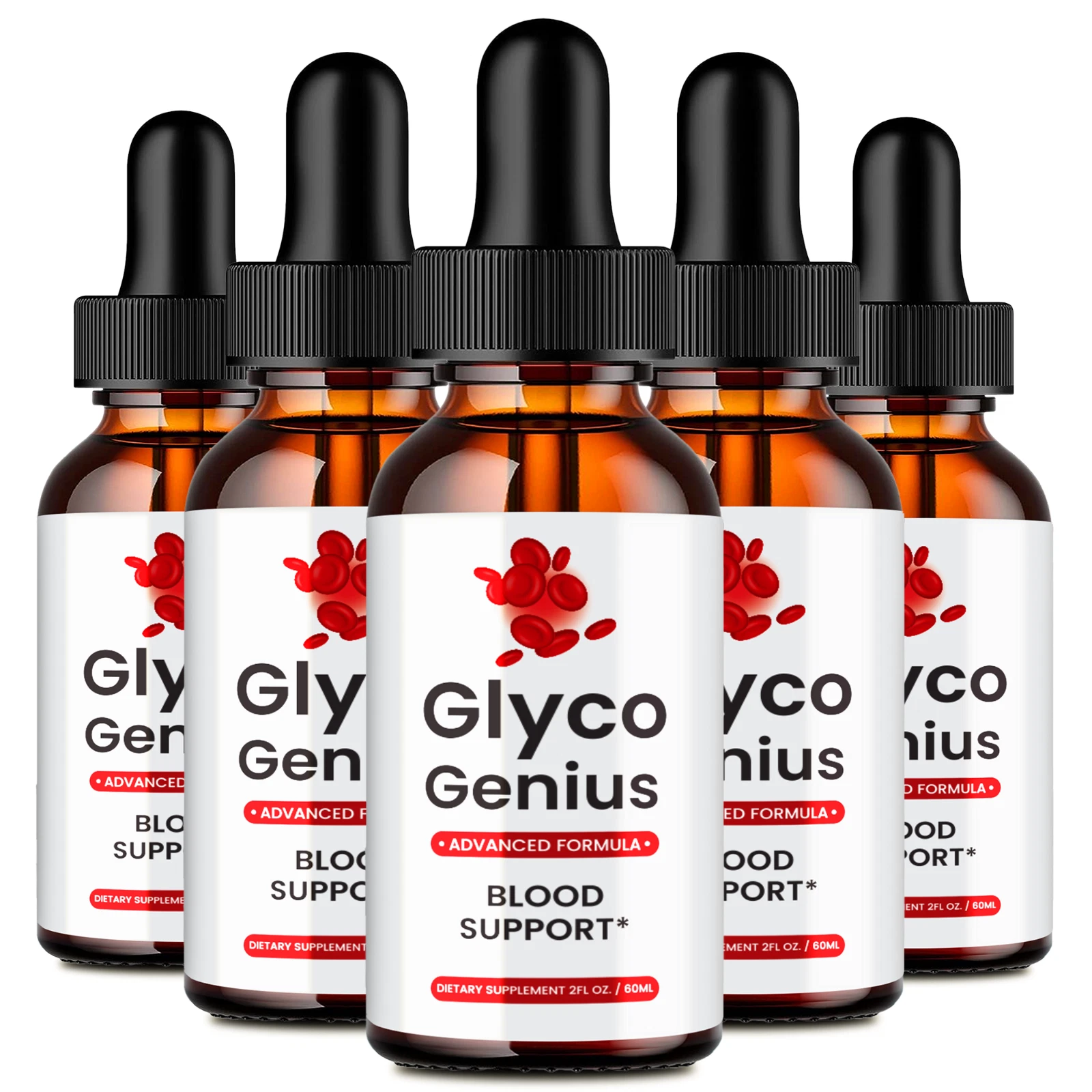 (5 Pack) Glyco Genius Drops to Support Blood Health and Overall Well-Being