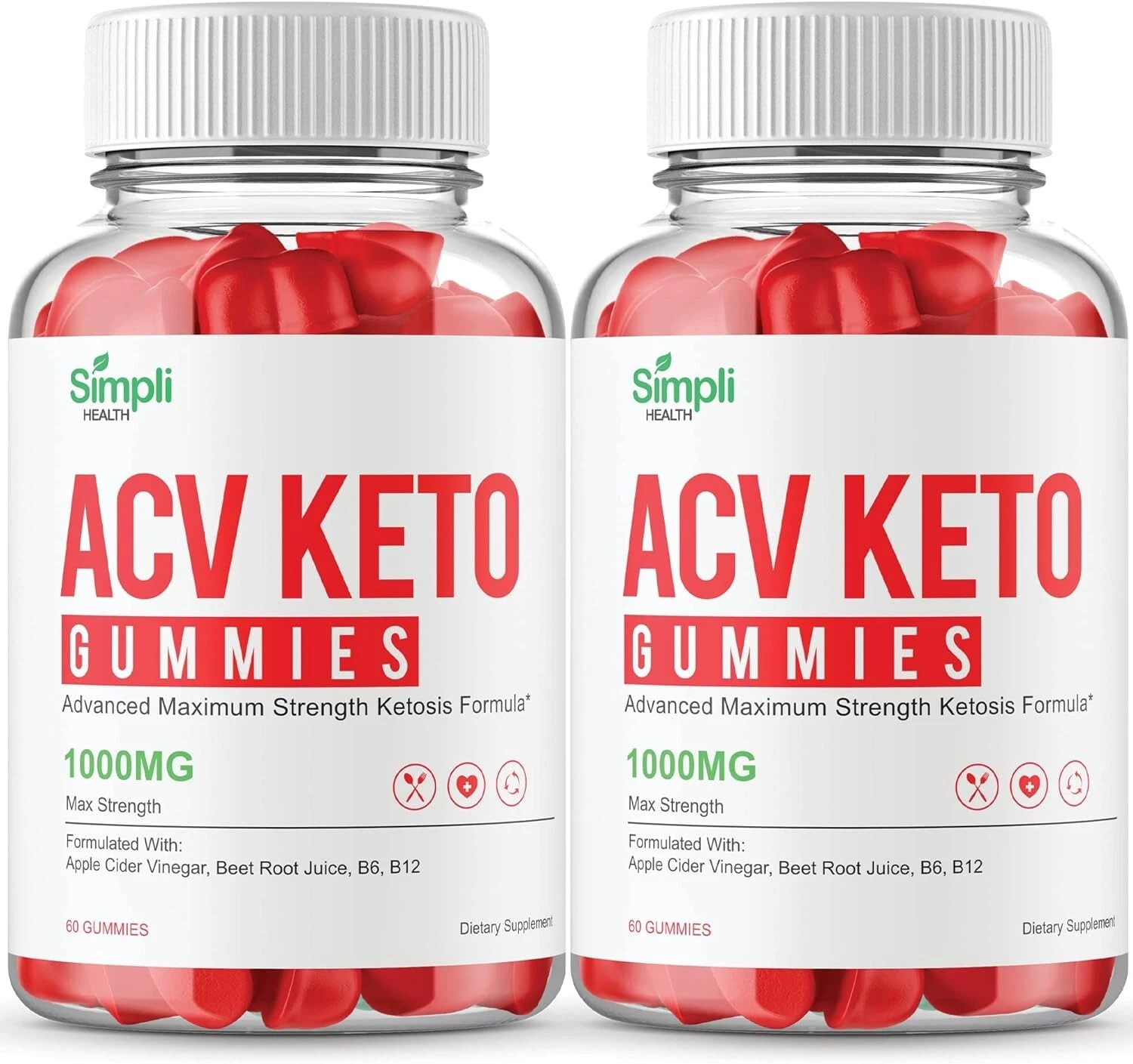 (2 Pack) Simpli Keto ACV Gummies Weight Loss - 120 Gummies