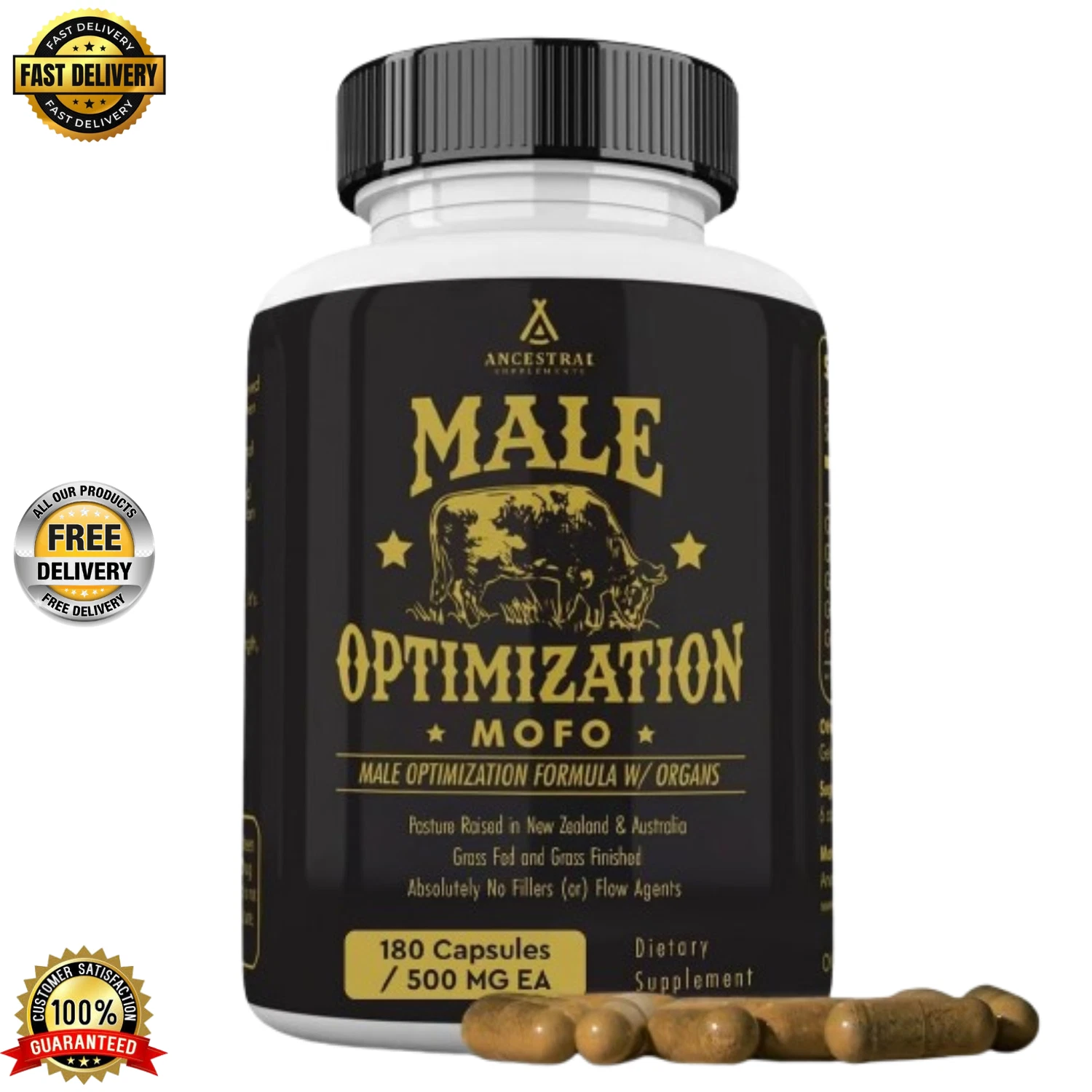 Ancestral Supplements Mofo, Supplements for Men, Liver, No Fillers, 180 Capsules
