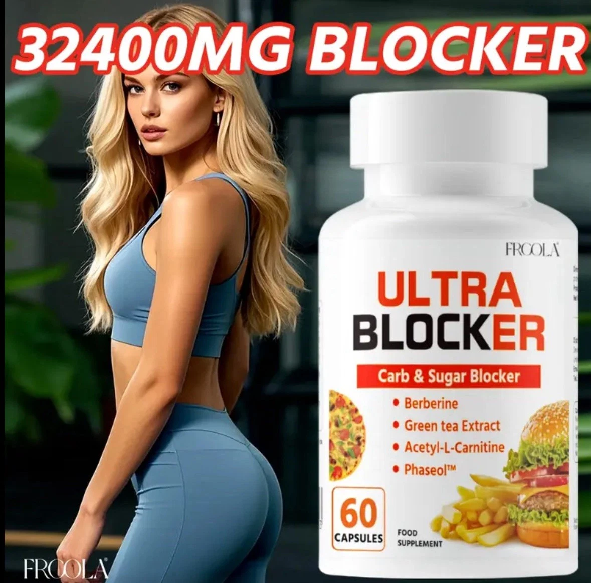 ULTRA BLOCKER - Carb & Sugar Blocker 60 Capsules 1~Month Supply **Exp.01/2027.**
