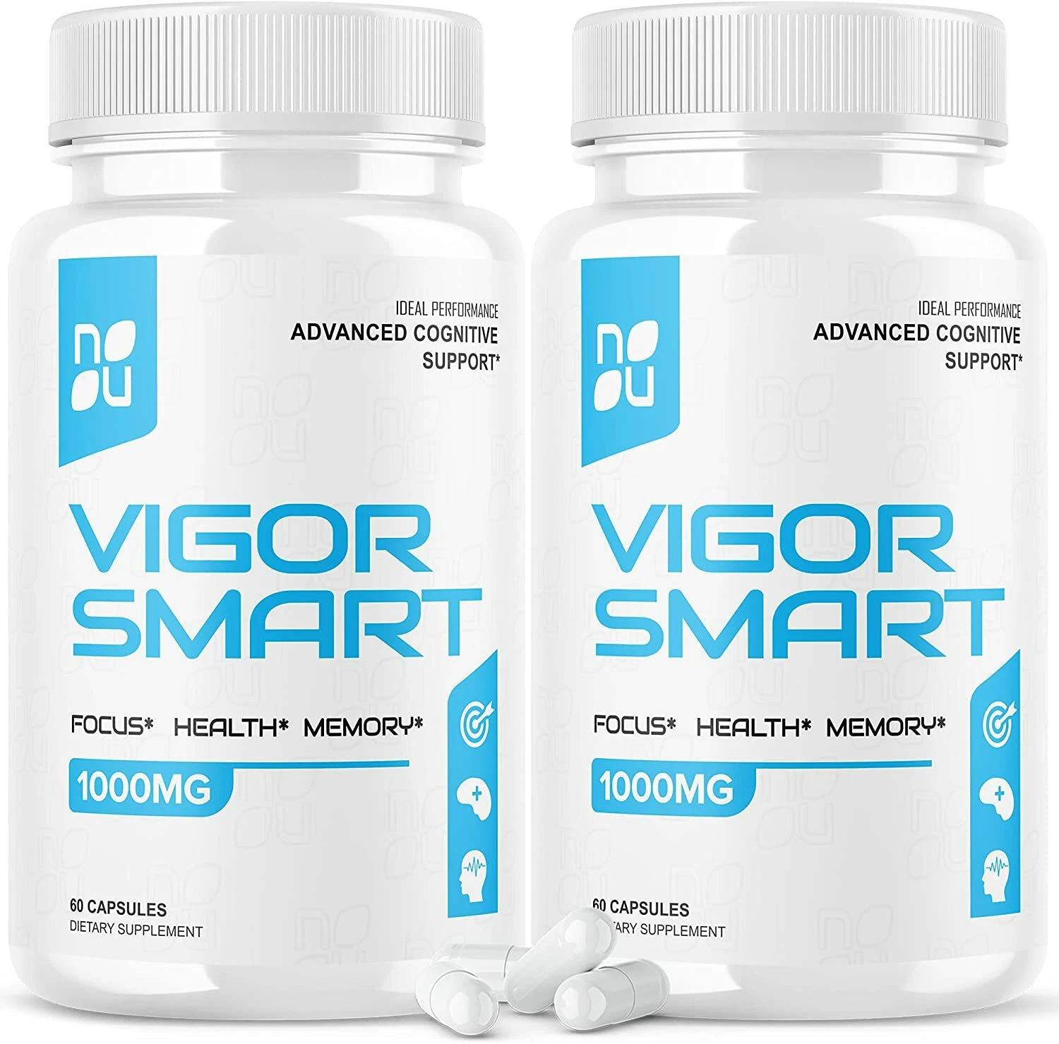 Vigor Smart Brain Booster Pills Advanced Cognitive Focus Support 1000mg (2 Pack)