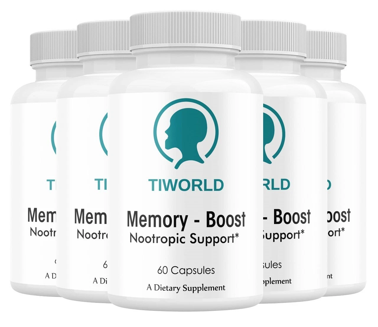 (5 Pack) Tiworld Memory Boost Capsules for Nerve and Brain Health Support Pills