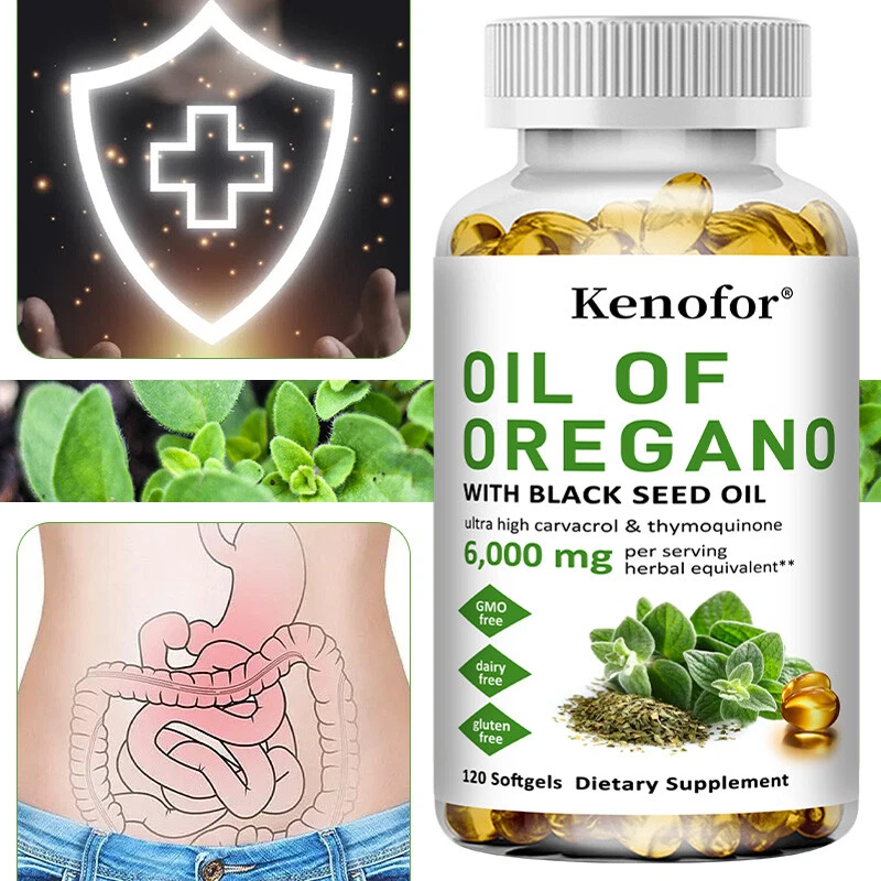 Oil of Oregano Softgels 2 in 1 6000mg with Black Seed Oil Immune Support