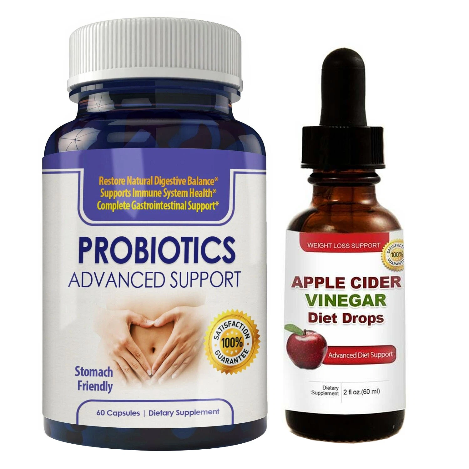Probiotic Digestive Support Capsules & Apple Cider Vinegar Weight Loss Drops