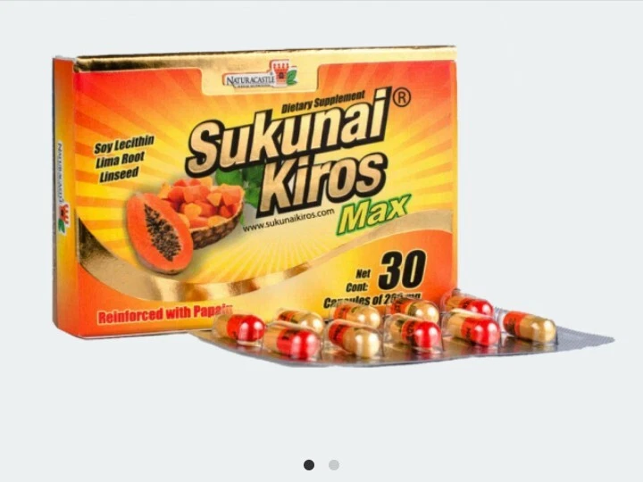 1 Pack Sukunai Kiros MAX Original 30 Caps 200mg papaya papaina exp Jun 2027