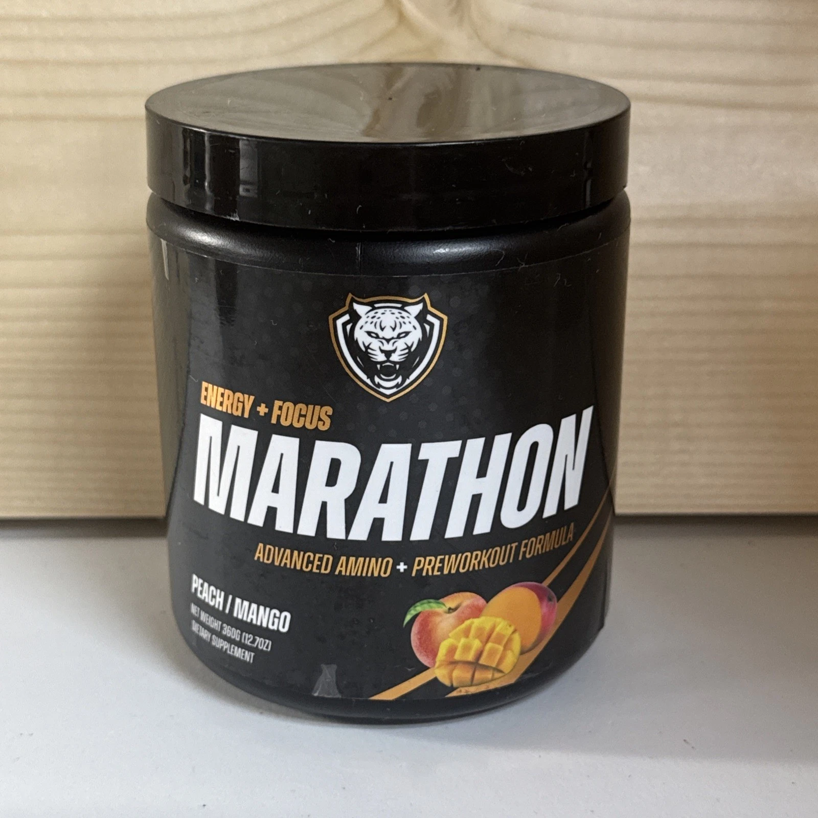 Marathon, Advanced Amino + Preworkout Formula, Peach Mango 12.7oz (360 g)