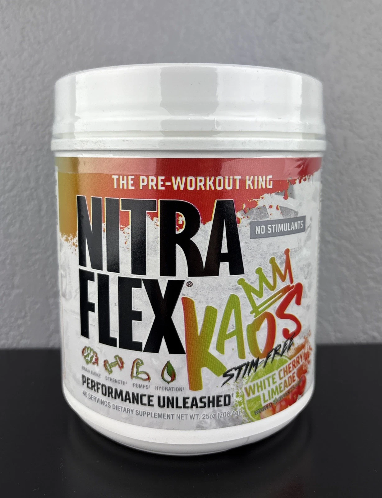 Nitraflex Kaos Stim Free Pre Workout - White Cherry Lemonade 40 Servings