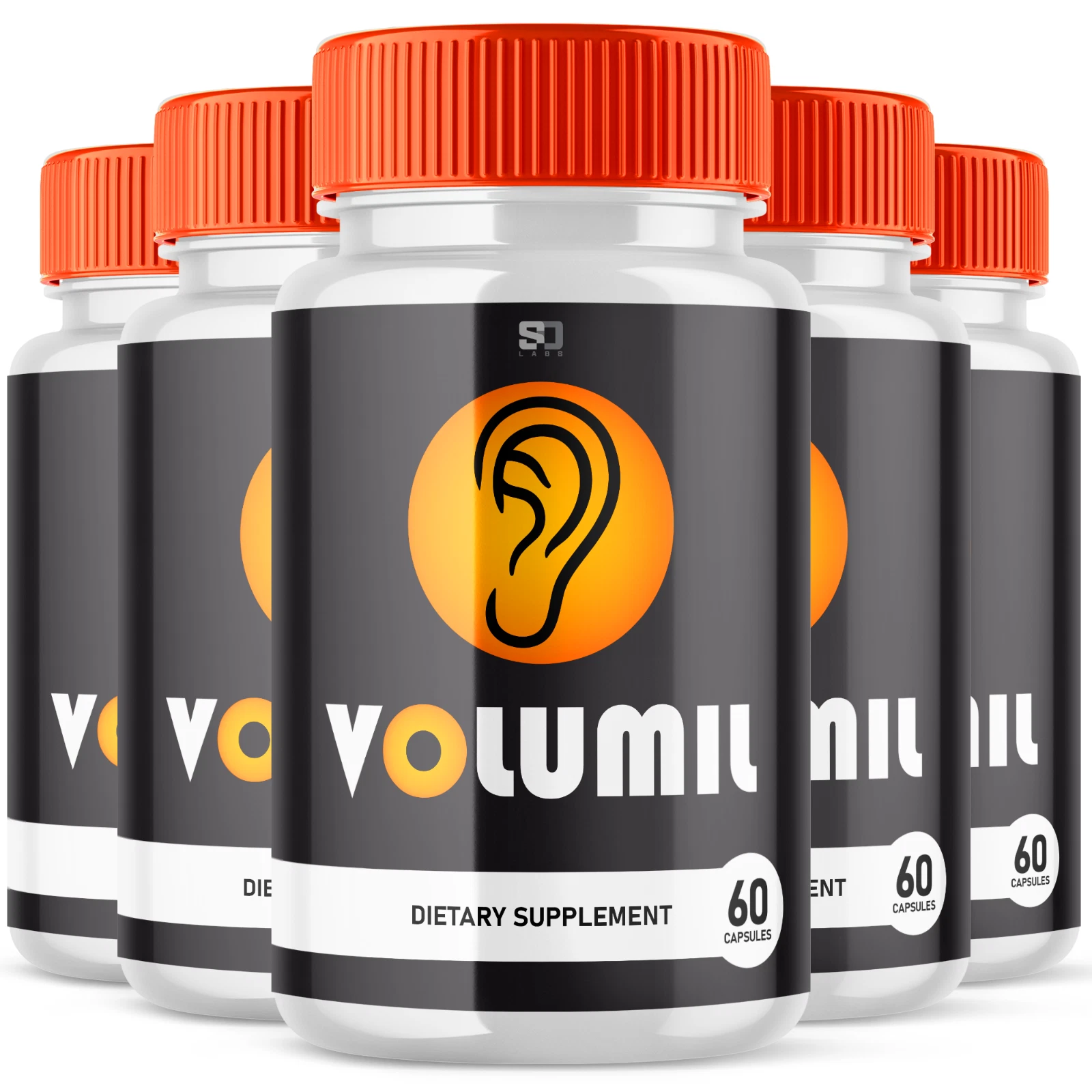 (5 Pack) Volumil, Volumil Tinnitus Supplement for Ringing Ears (300 Capsules)