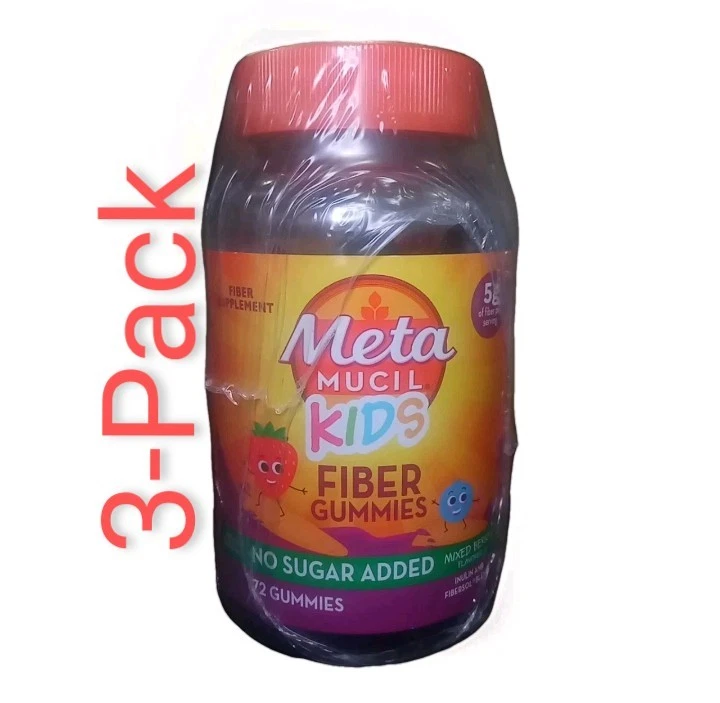 3-Pack Meta Mucil Kids Fiber Gummies 72 Mixed Berry(216 total Gums) Exp.05/2027