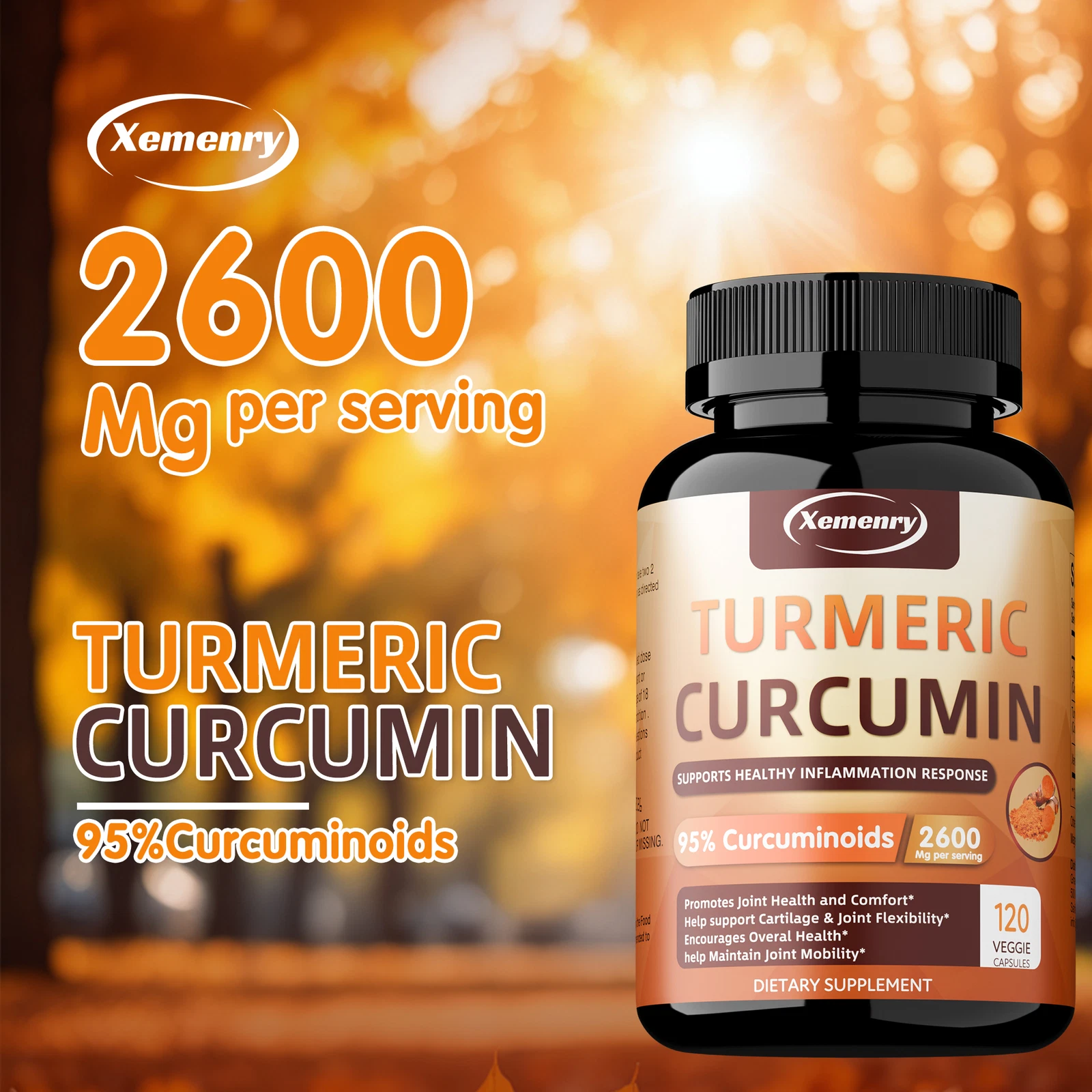 Turmeric Curcumin - BioPerine - Relieve Joint Pain, Supports Brain Function