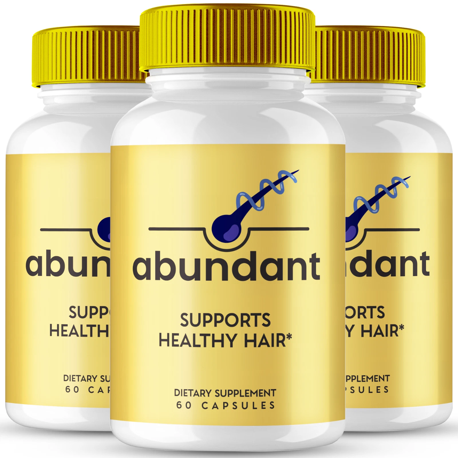 (3 Pack) Abundant Hair Capsules for Healthy Hair Growth, Shine, & Smoothness