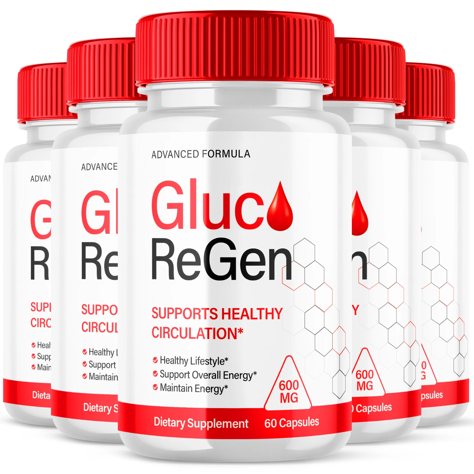 Gluco Regen Advanced Glycogen Supplement Natural Circulation Support 300 Capsule