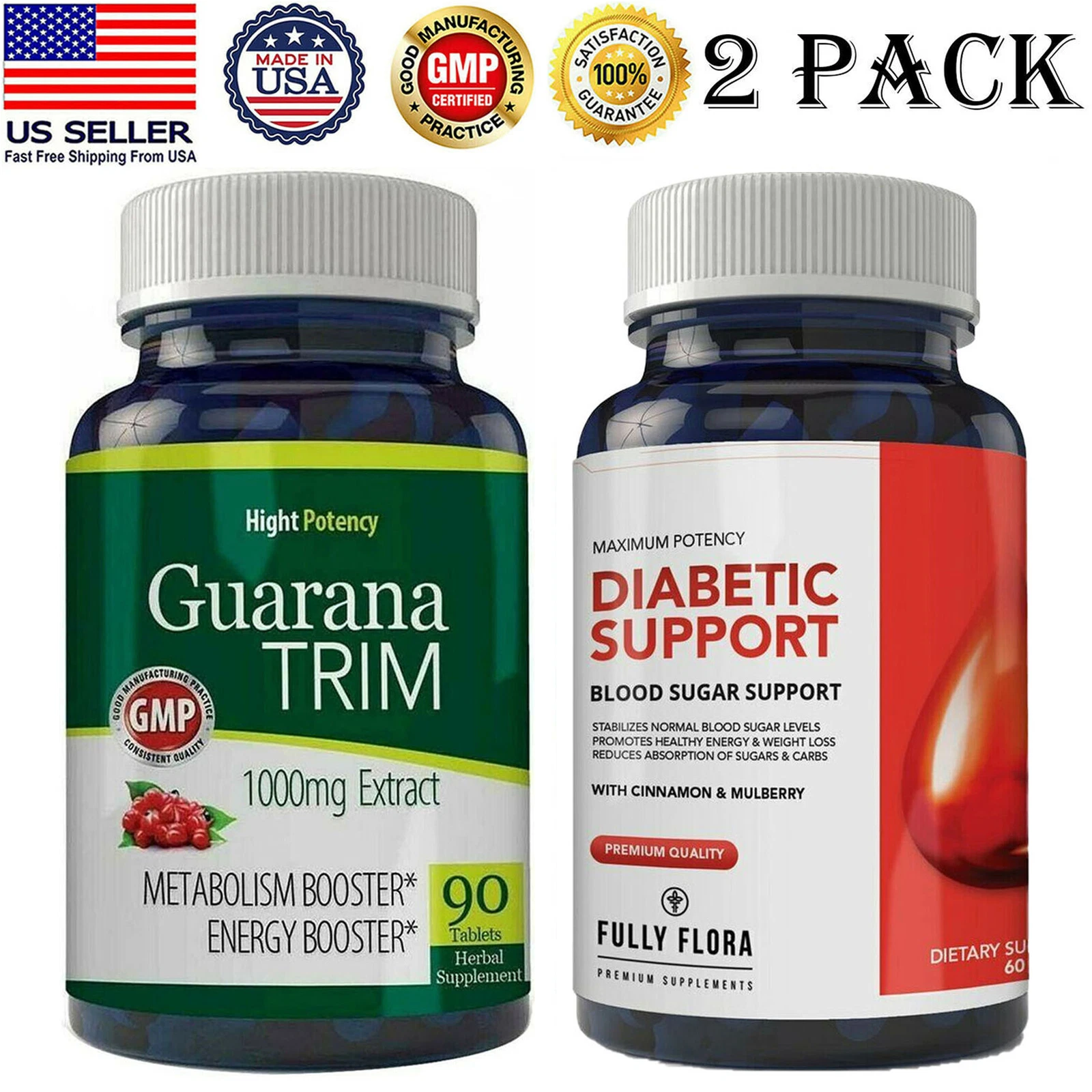 Guarana Extract Metabolism Booster Supplement Blood Sugar Support Weight Loss