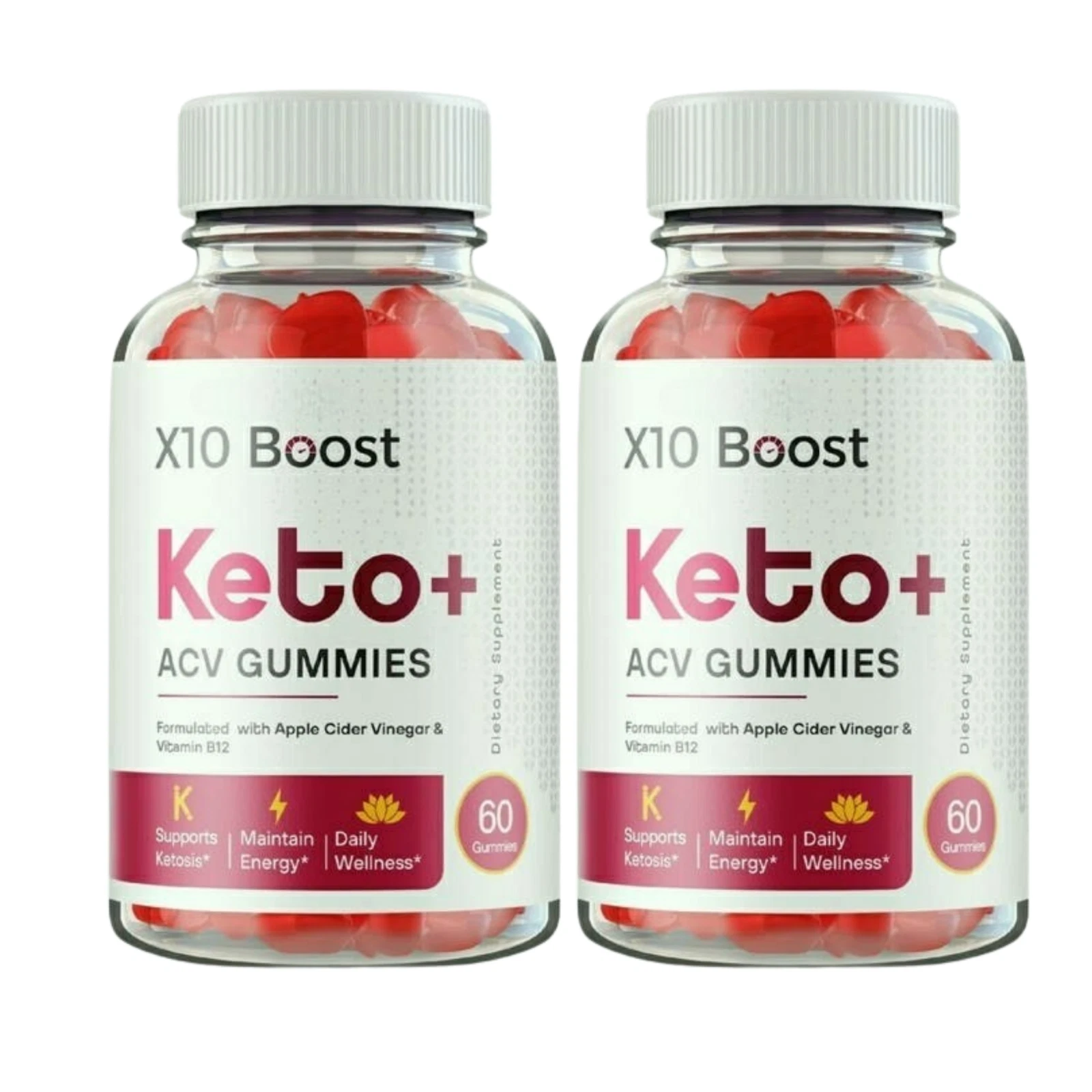 2-Pack X10 Boost Keto ACV gummies, X10 Boost Gummies Weight Loss (120 Gummies)