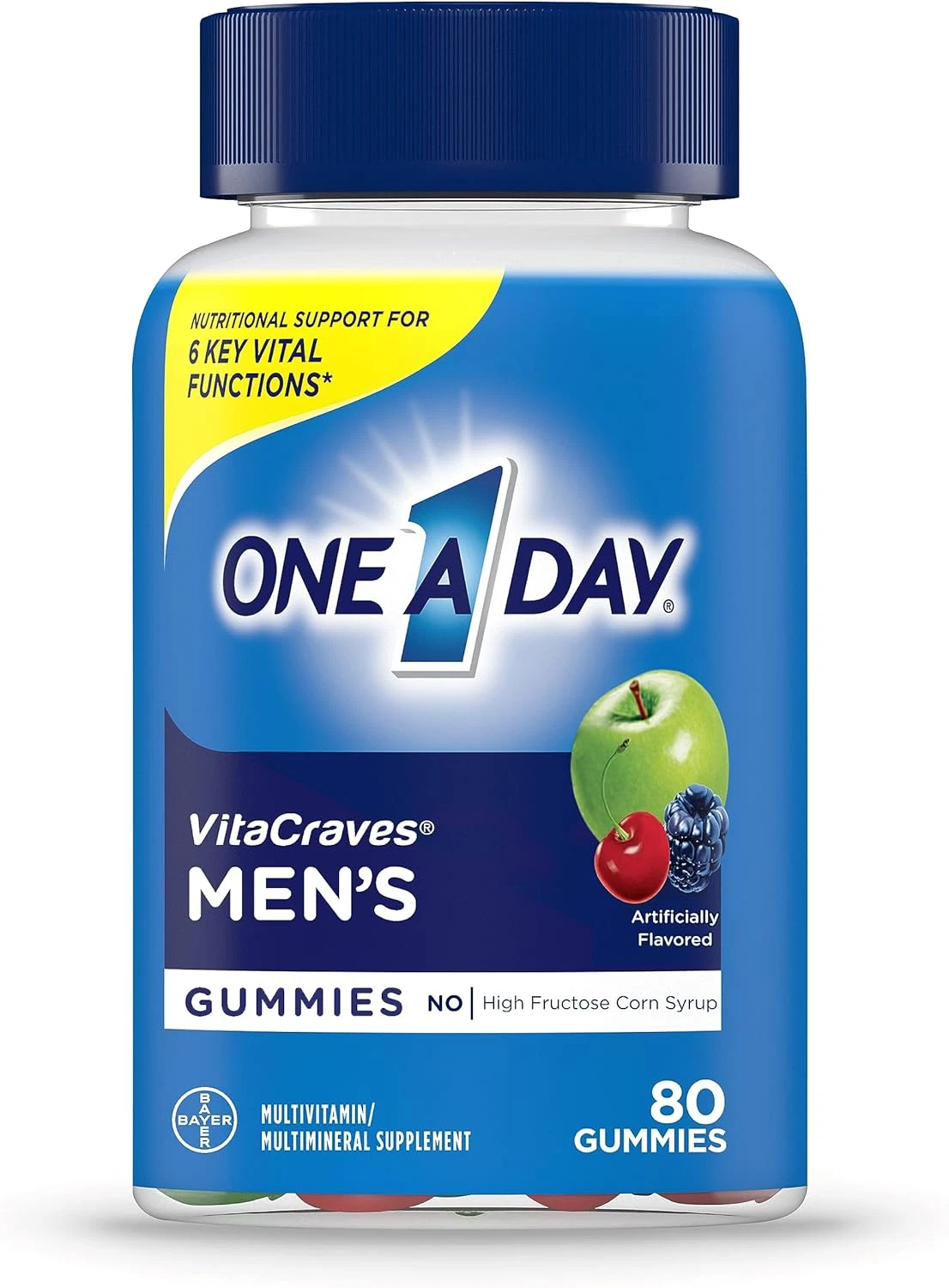One A Day VitaCraves Men’s Multivitamin Gummies, Vitamin A, C, D, E, 80 Count
