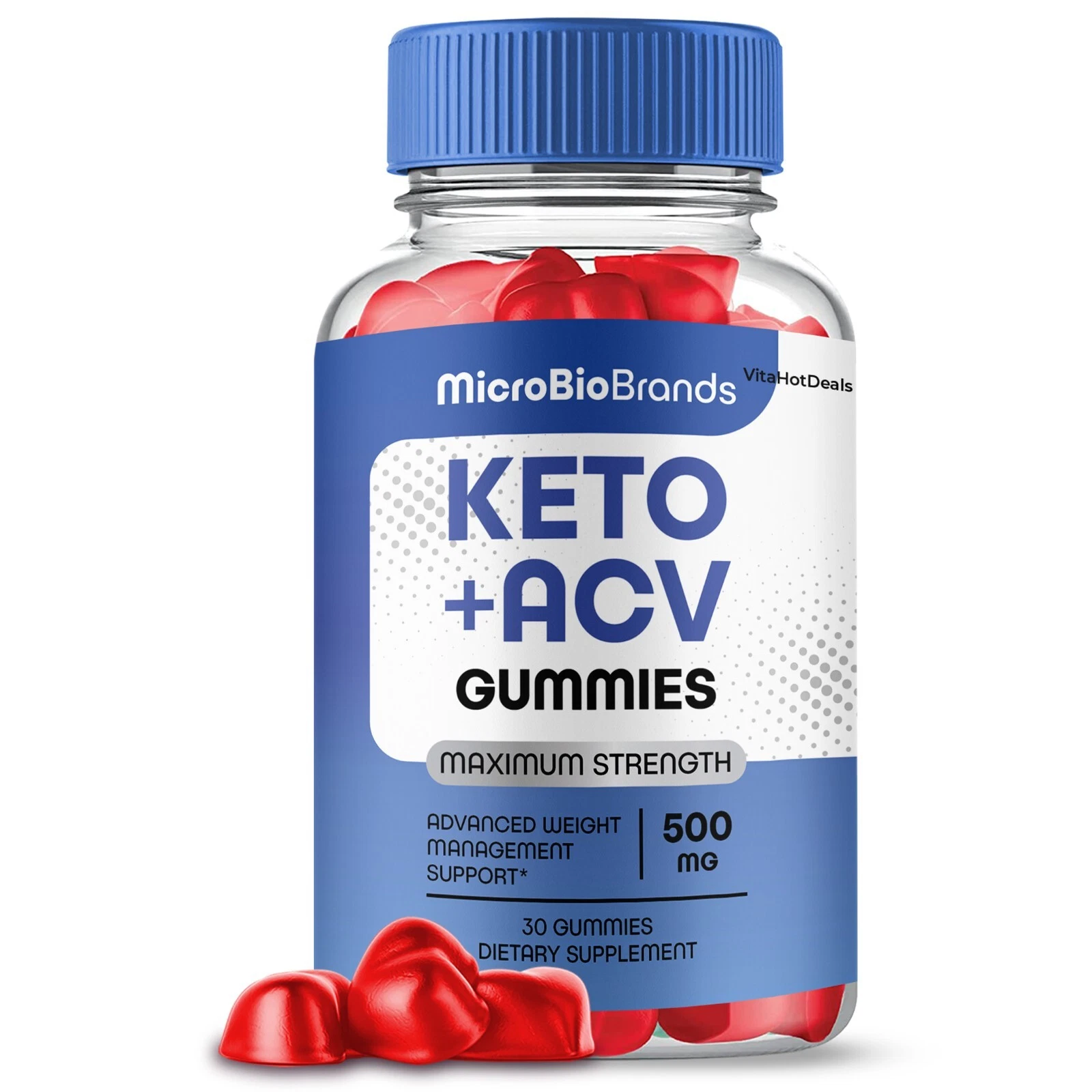 MicroBioBrands Keto ACV Gummies, MicroBio Brands + ACV Max Strength (1 Pack)