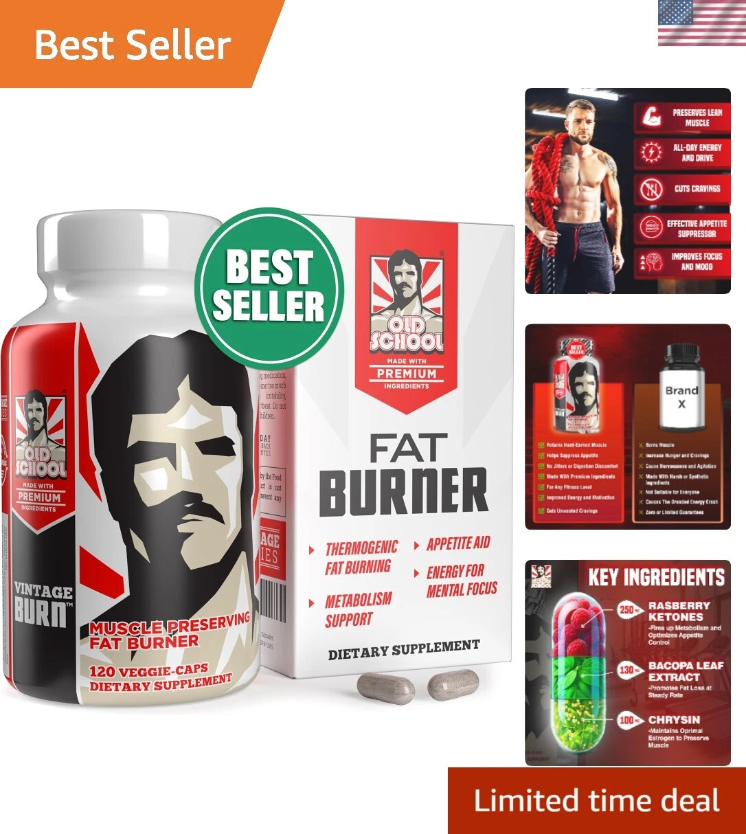 Keto-Friendly Fat Burner with Natural Ingredients - 120 Capsules for Weight Loss