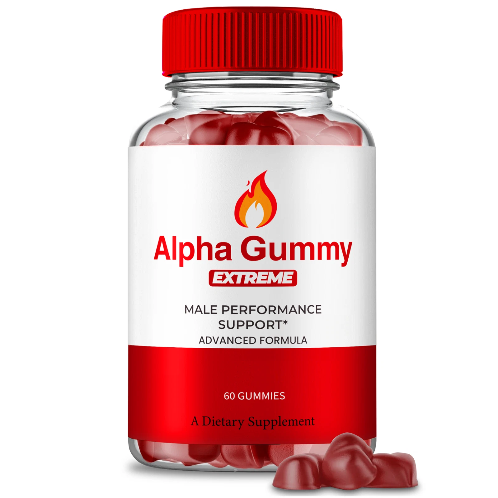 Alpha Gummy Extreme para Hombre, Máxima Fuerza Rendimiento Masculino Gomosa 60ct