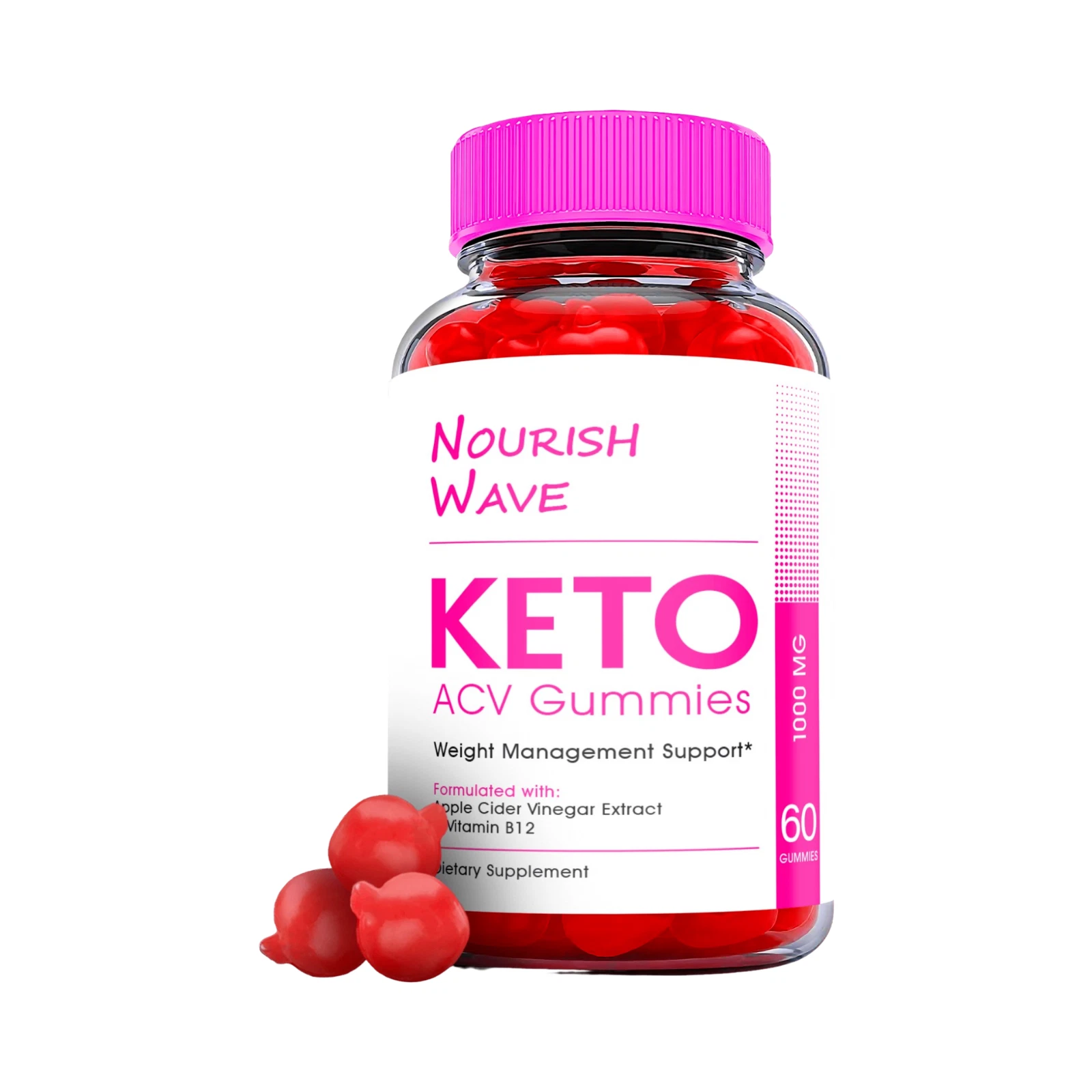 Nourish Wave Keto Gummies - Keto Gummies For Weight Loss - 60 Gummies