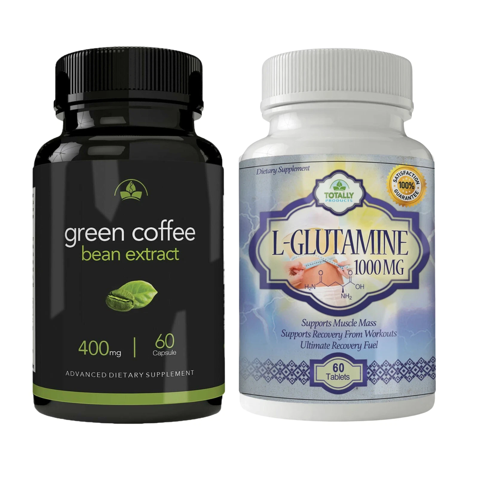 Green Coffee Bean Fat Burner Weight Loss & L-Glutamine Supplements Muscle Growth
