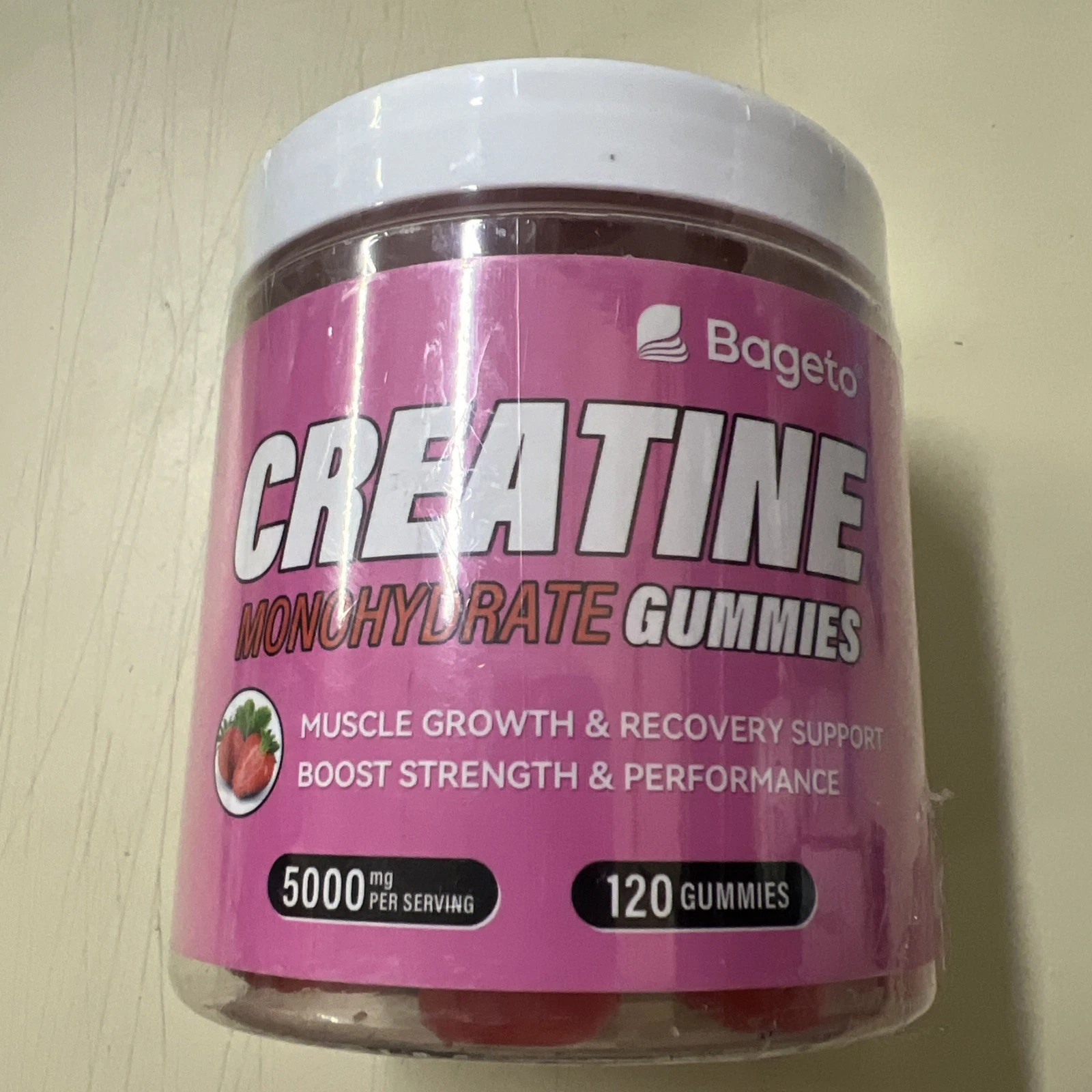 Creatine Monohydrate Gummies 5000mg for Men & Women Bageto 120 Ct Exp 12/2026 .W