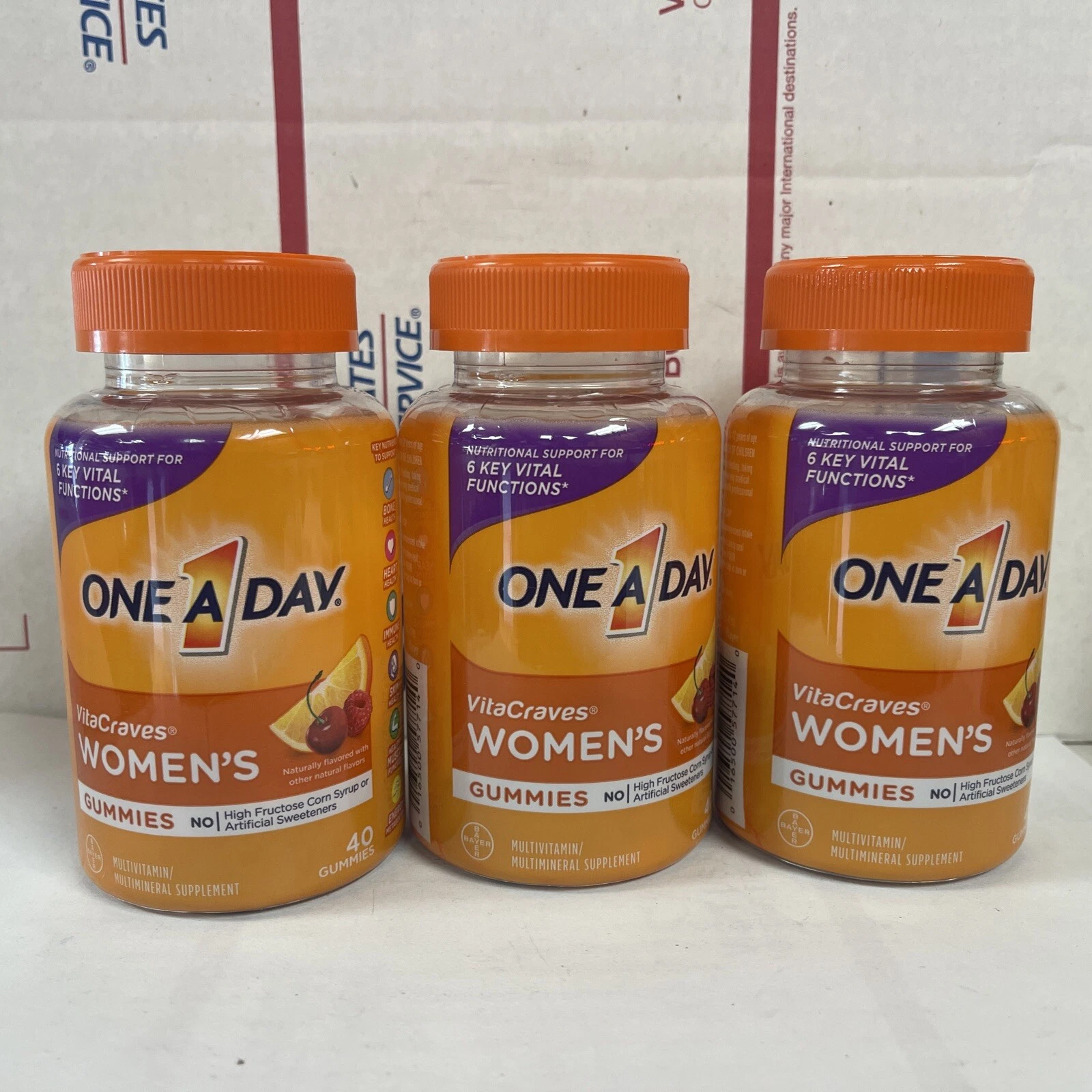 3 X Bottles One A Day Women's Gummy Multivitamin, for Women, 120 Total