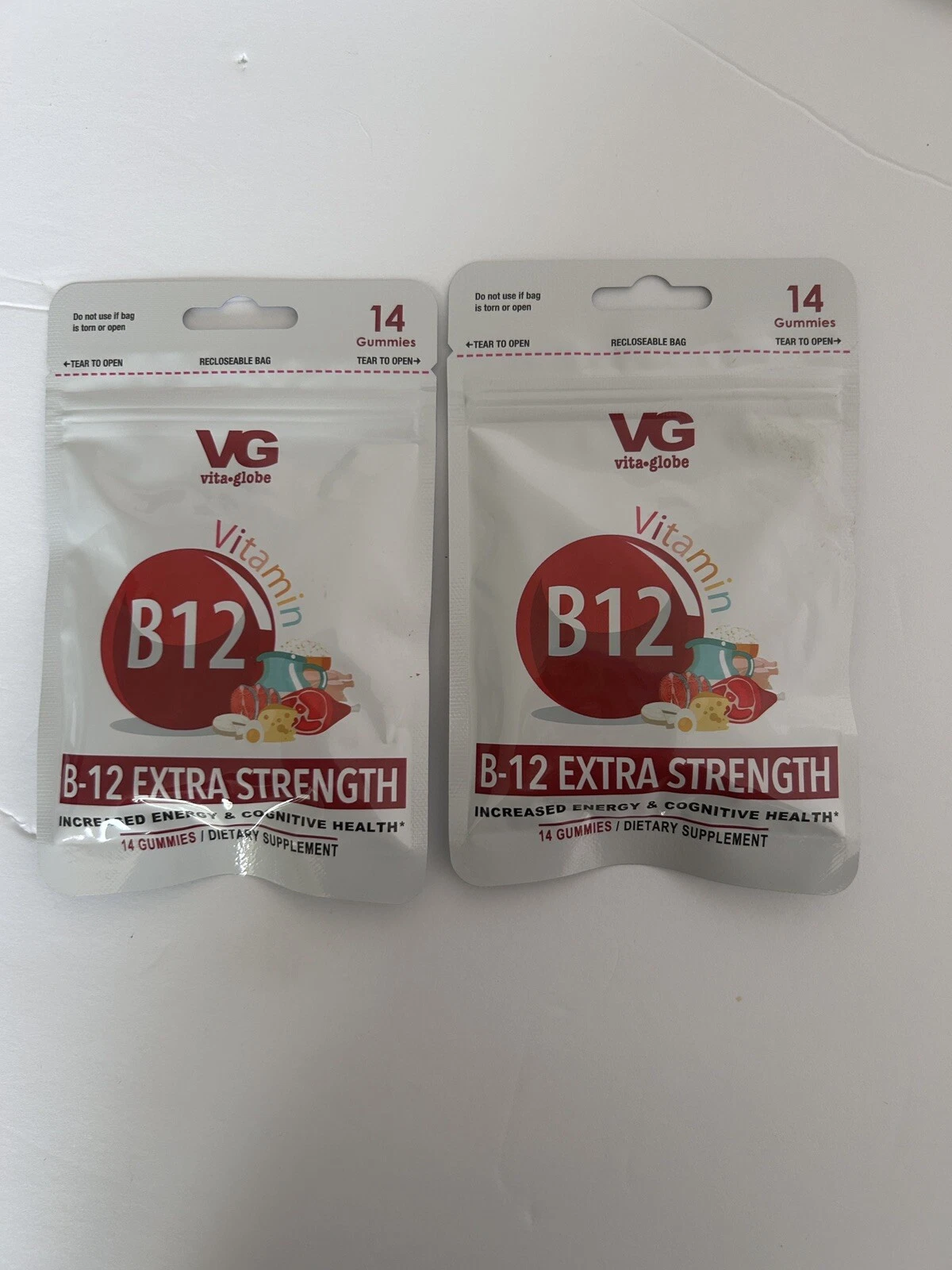 (2) Vita Globe Gummies Vitamin B12 Extra Strength Energy & Cognitive Health