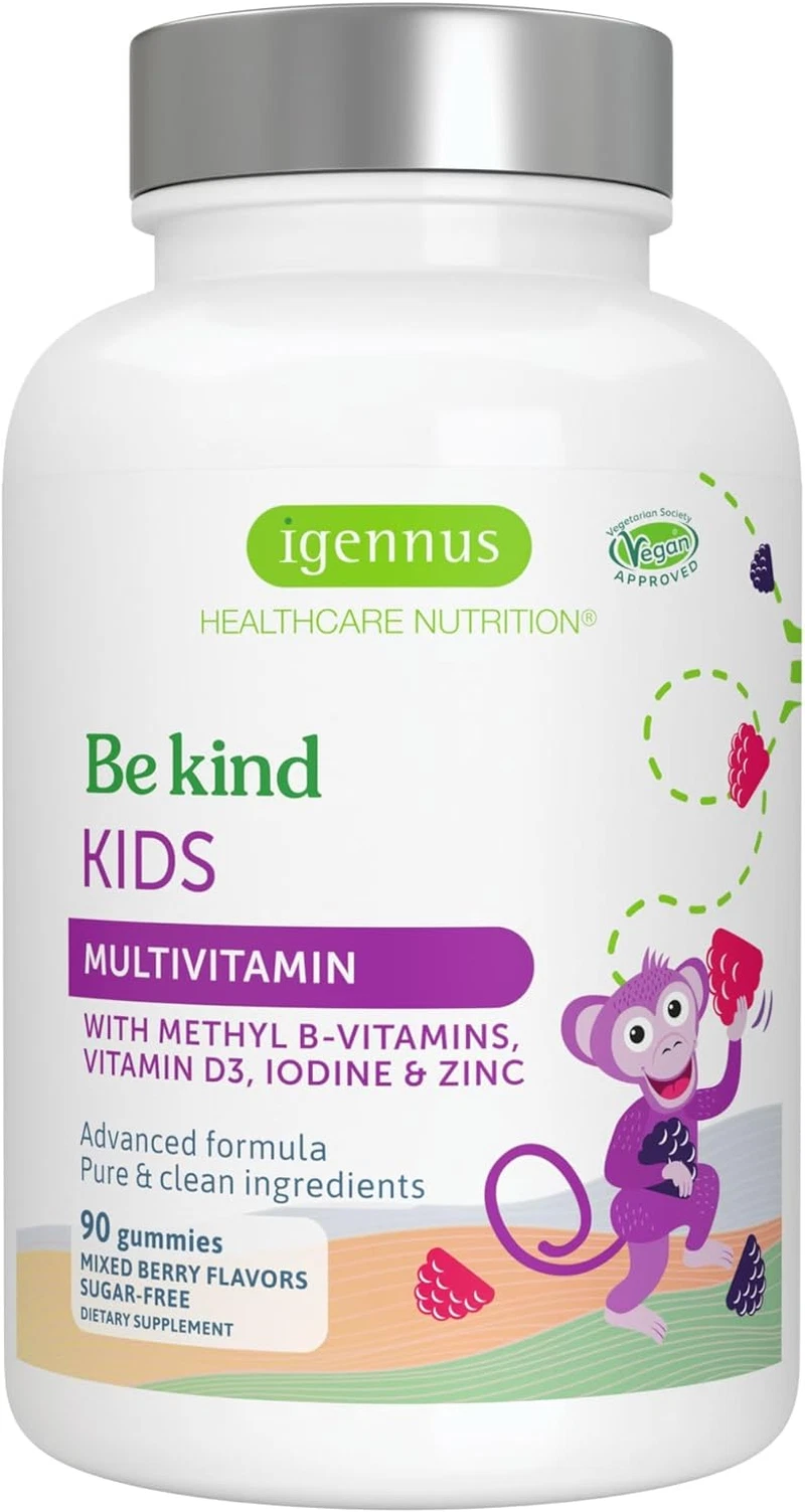 Methylated Kids Multivitamin Gummy, MTHFR Supplement with B-Vitamins & Vitamin D