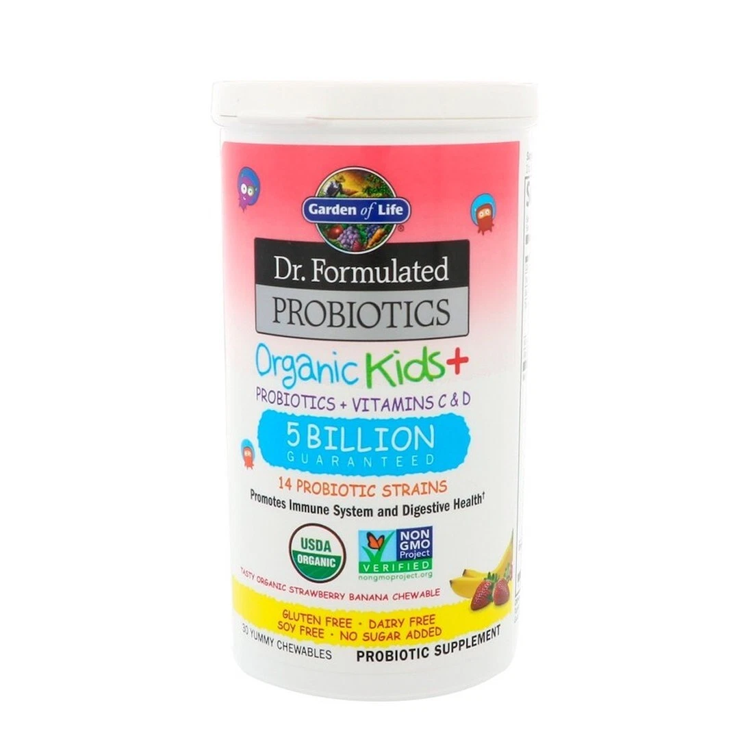 Garden of Life Dr. Formulated Probiotics Organic Kids+ - Strawberry Banana 12/25