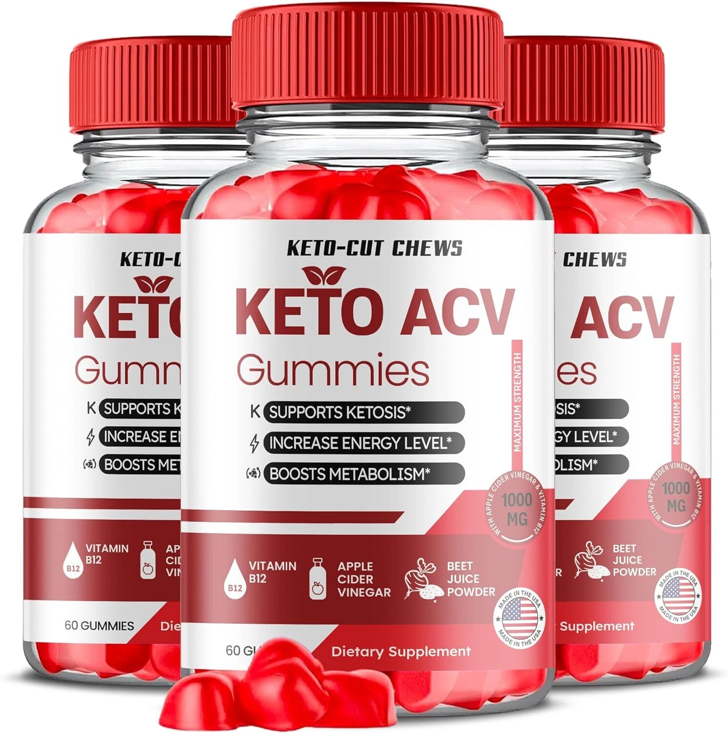Keto Cut Chews Gummies - Keto Cut Chews ACV Gummys Weight Loss OFFICIAL - 3 Pack