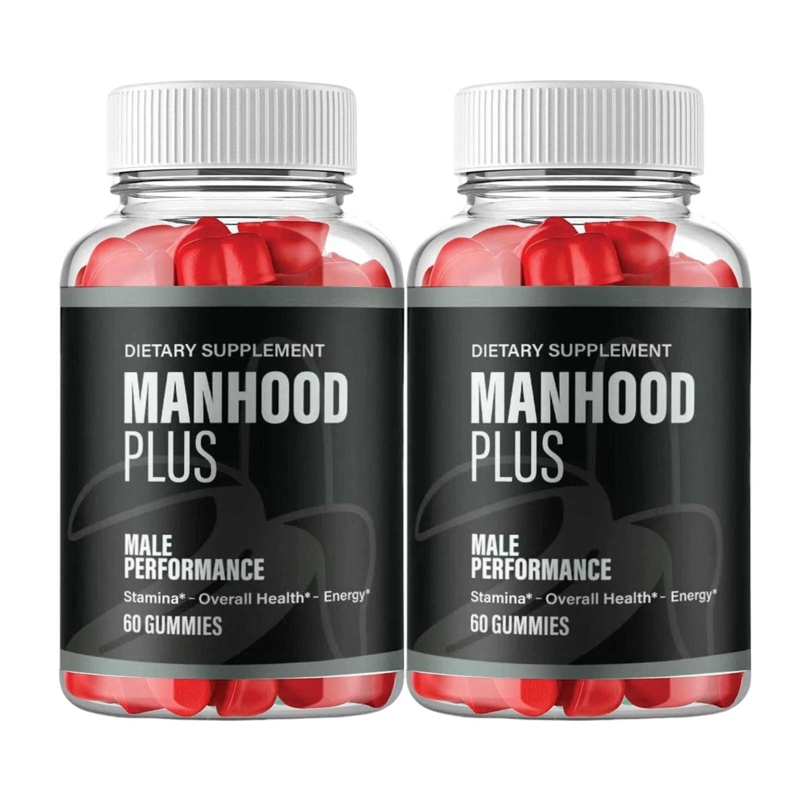 2-Pack Manhood Plus Gummies - Support for Mens Energy & Vitality - 120 Gummies
