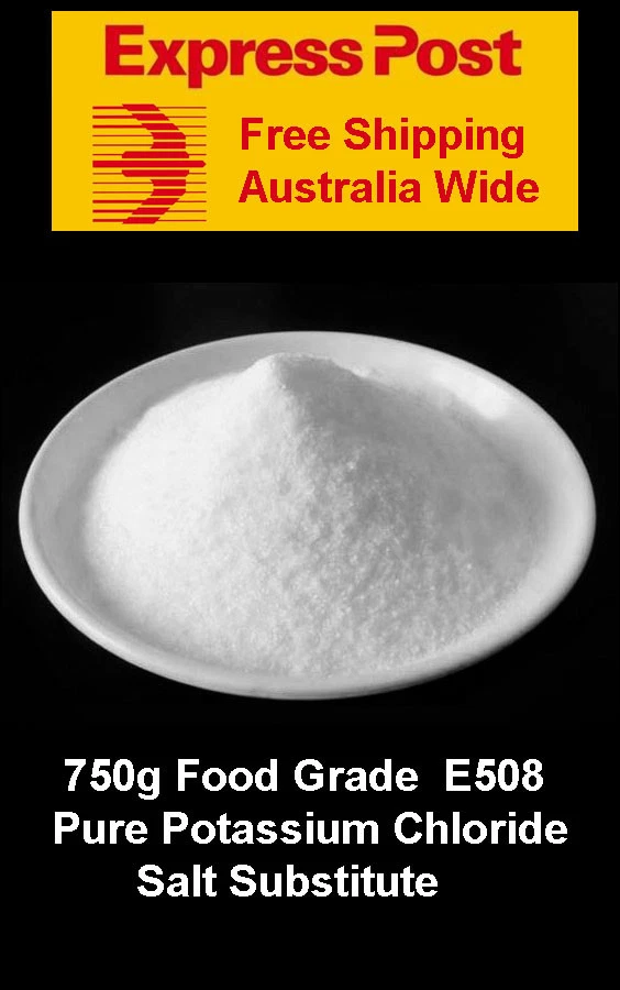 750g KCl - Food Grade Potassium Chloride Powder , salt substitute - Vegan,