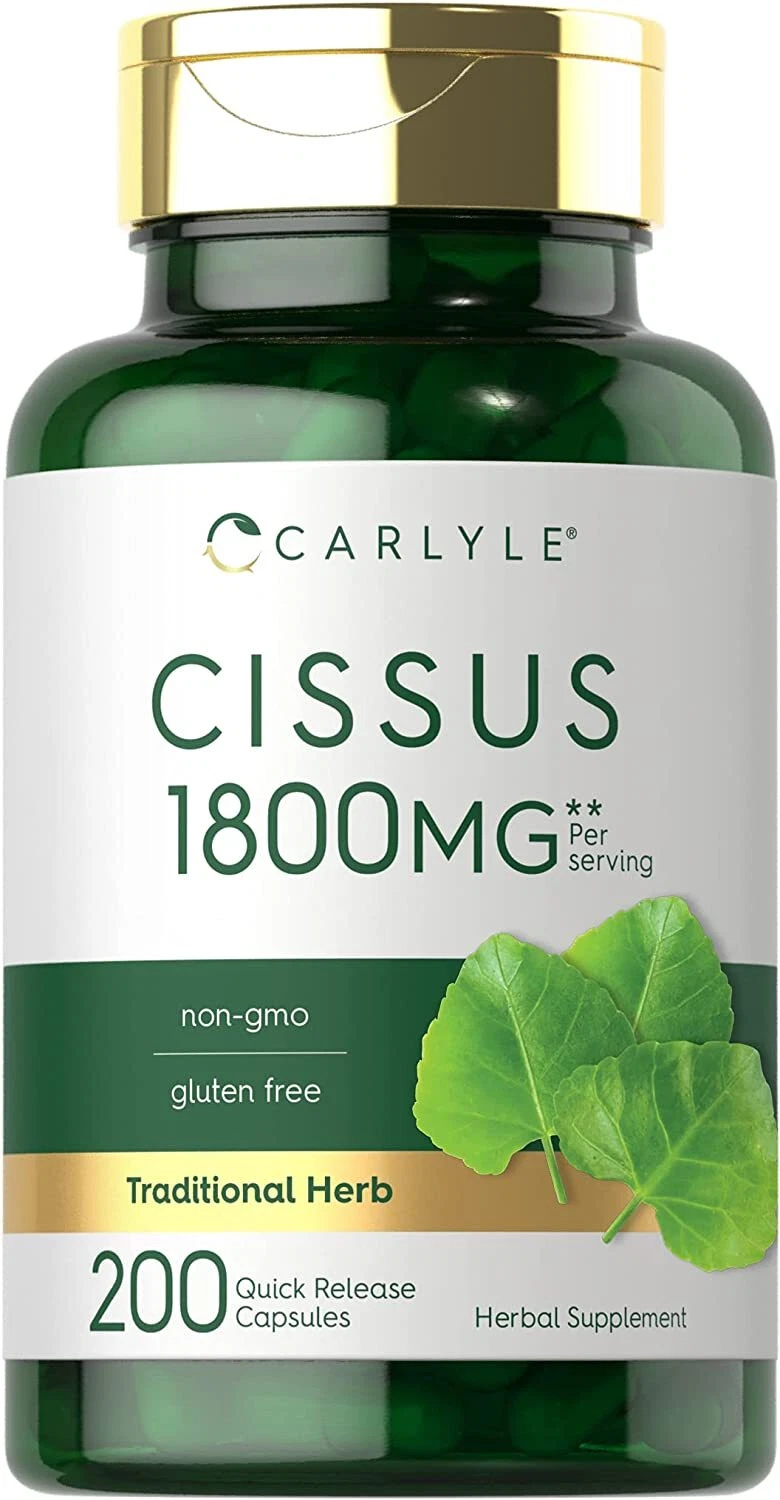 Cissus Quadrangularis Capsules | 1800mg | 200 Count | Non-GMO | by Carlyle