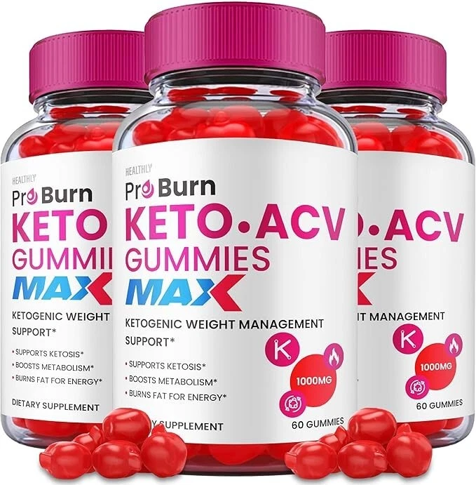 Pro Burn Keto ACV Gummies MAX Weight Management Supplement (180 Gummies) 3-Pack