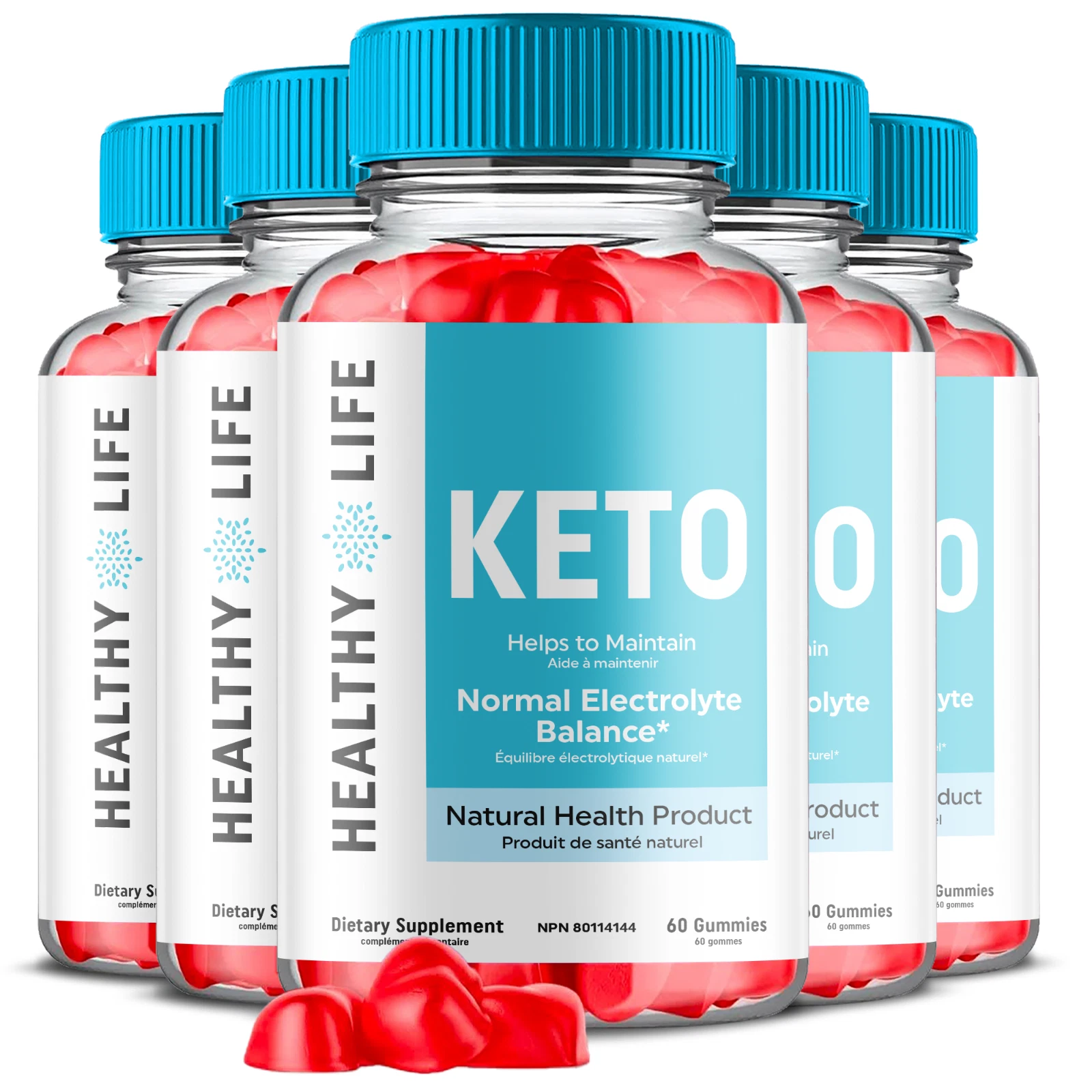 (5 Pack) Healthy Life Keto, Healthy Life ACV Weight Loss Gummies (300 Gummies)