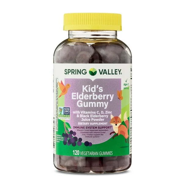 Spring Valley Kids Non GMO Elderberry Gummies Immune Support, 120 Count