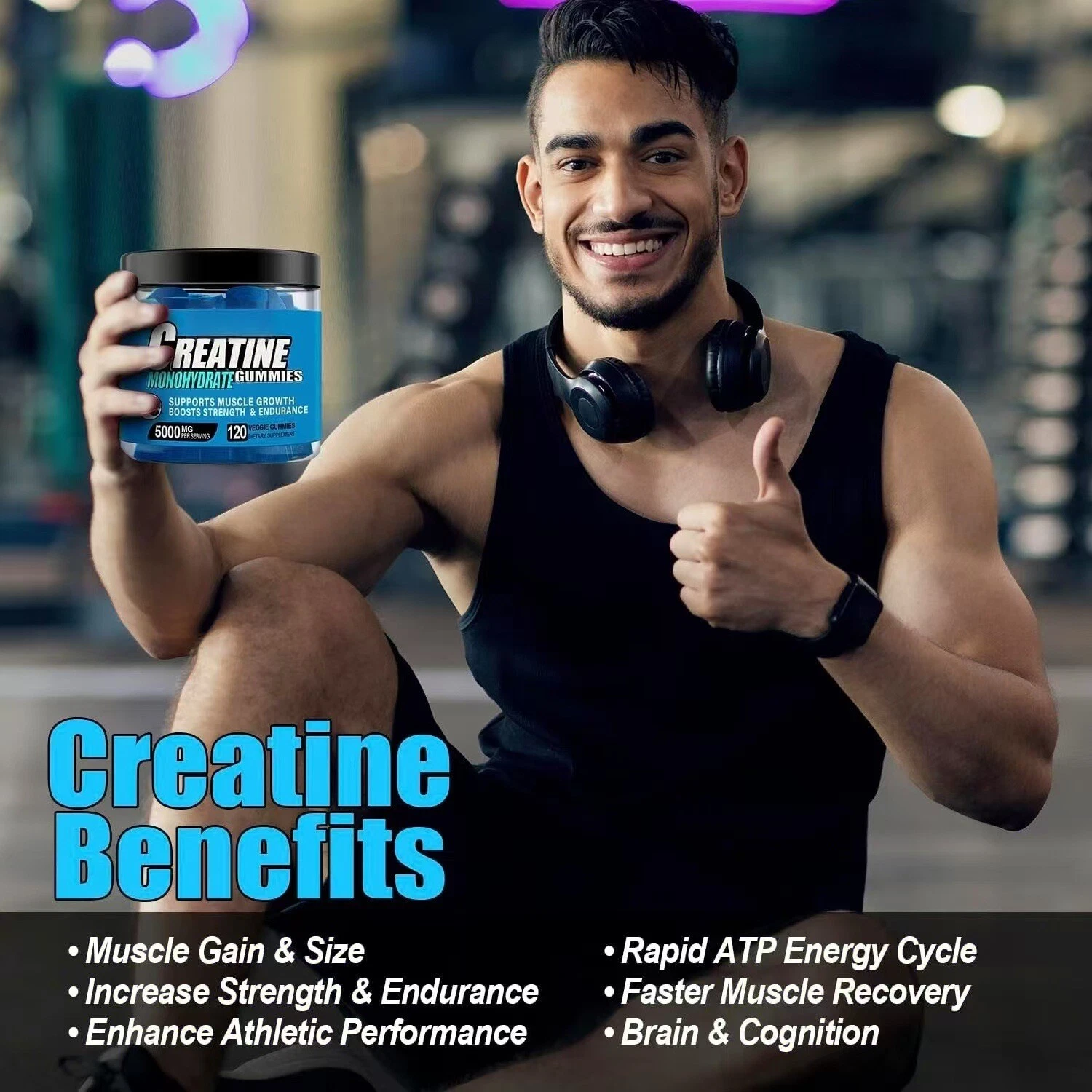 Creatine Monohydrate Gummies Increase Strength and Build Muscle US Fast Delivery