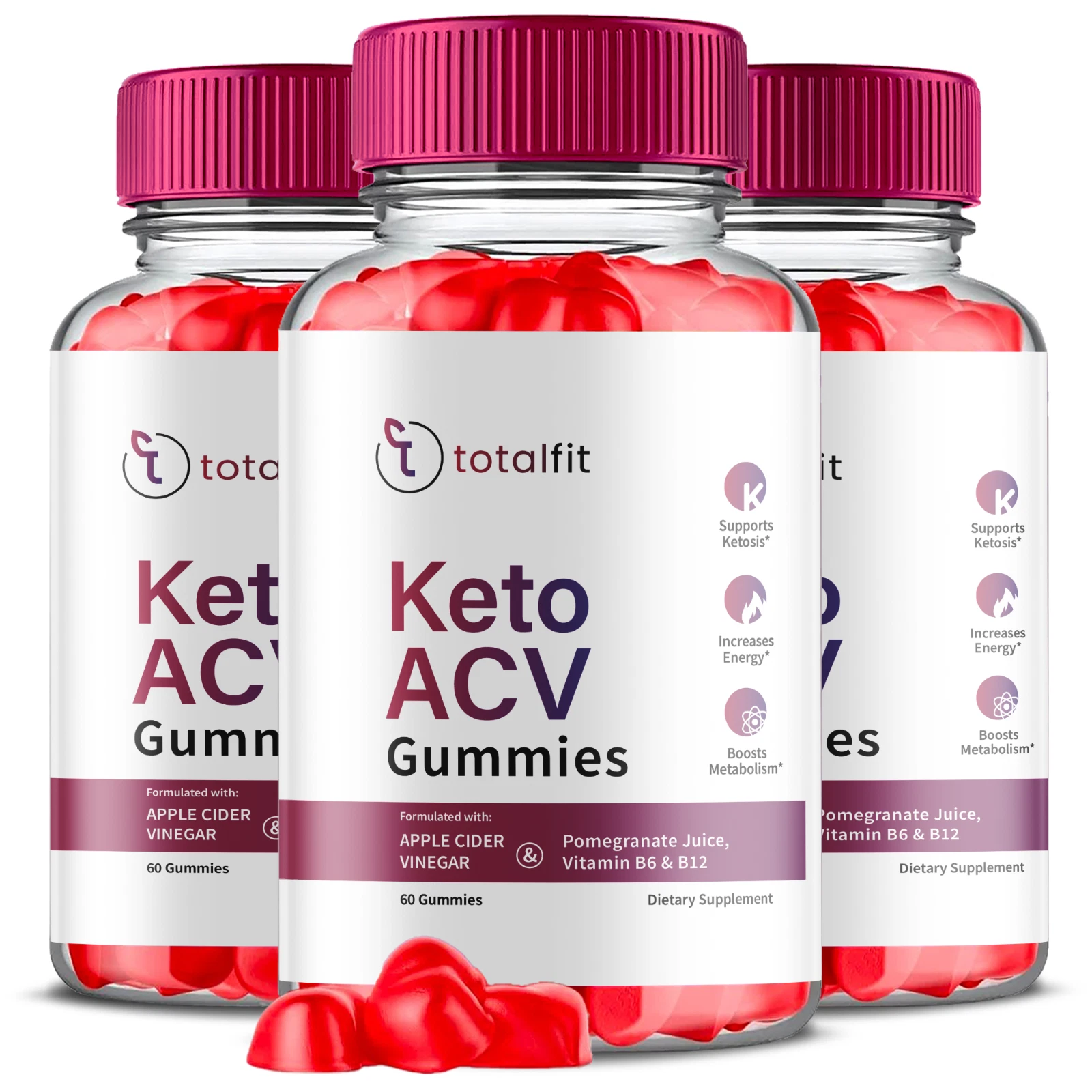 TotalFit Keto + ACV Advanced Weight Loss Gummies Lose Belly Fat OFFICIAL -3 Pack