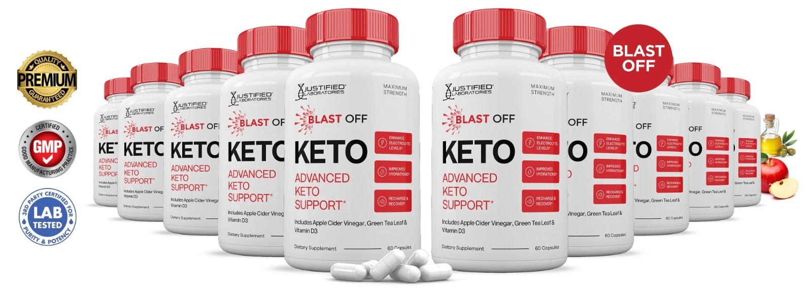 Blast Off Keto ACV Pills 1275 MG Stronger Than Gummies Keto Support 10Bottle